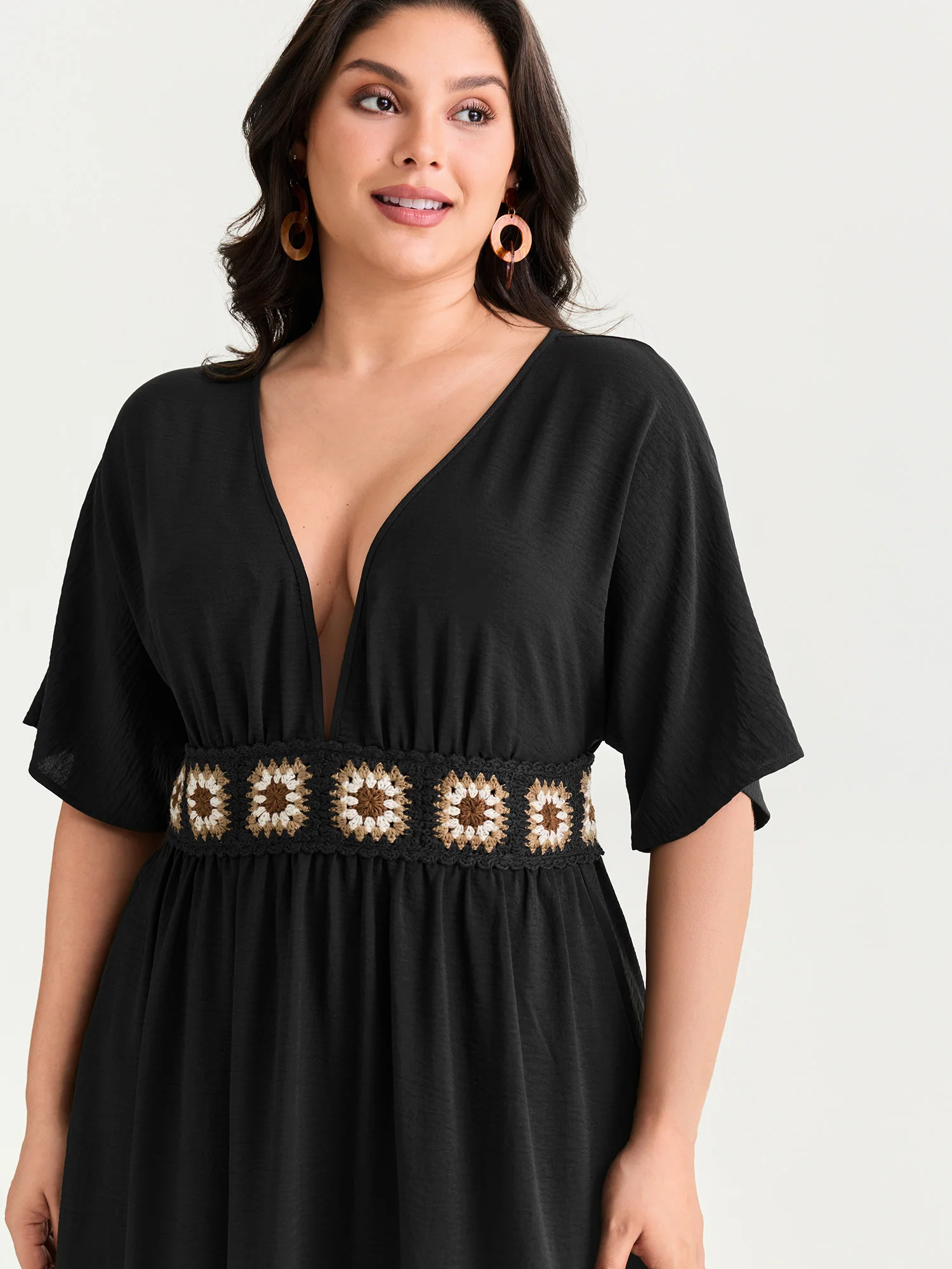 Breathable Boho Embroidered Waistband Maxi Dress - Image 2