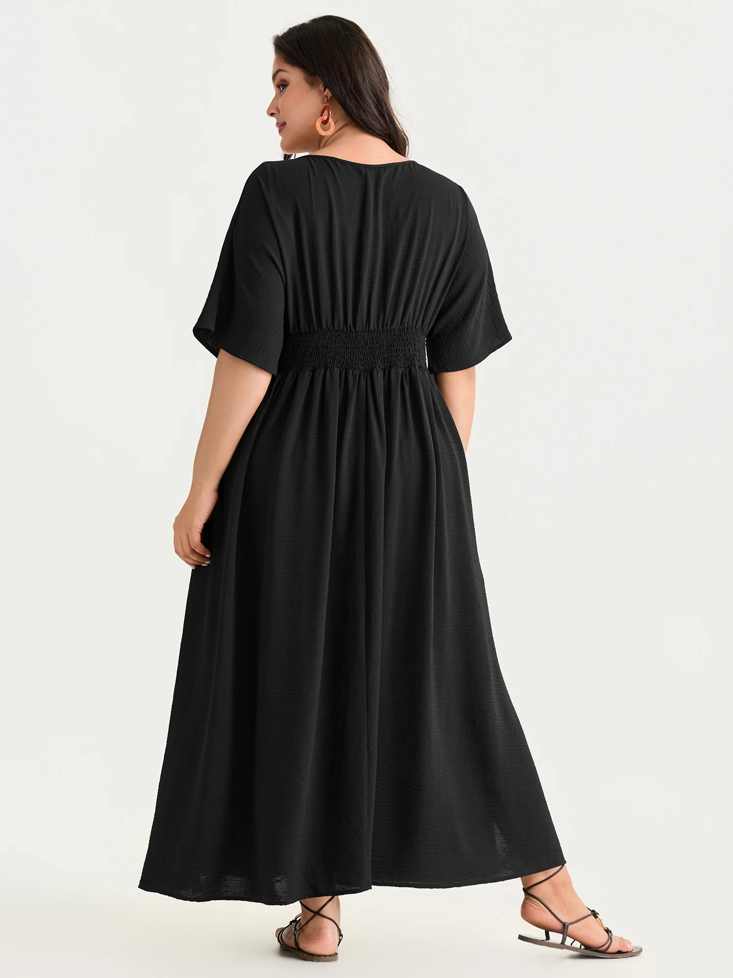 Breathable Boho Embroidered Waistband Maxi Dress - Image 4