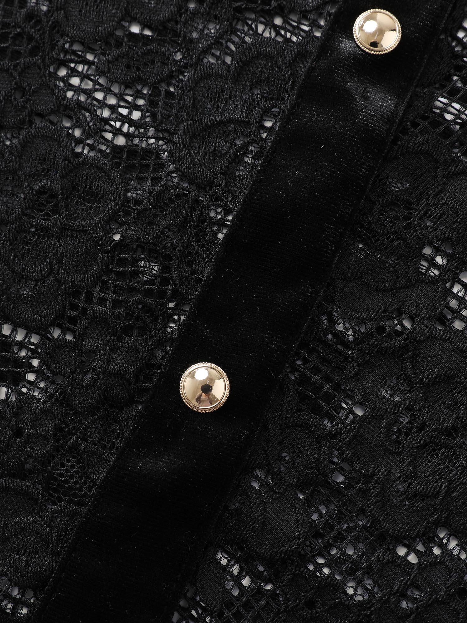 Breathable Lace Button Back Sheer Blouse - Image 6