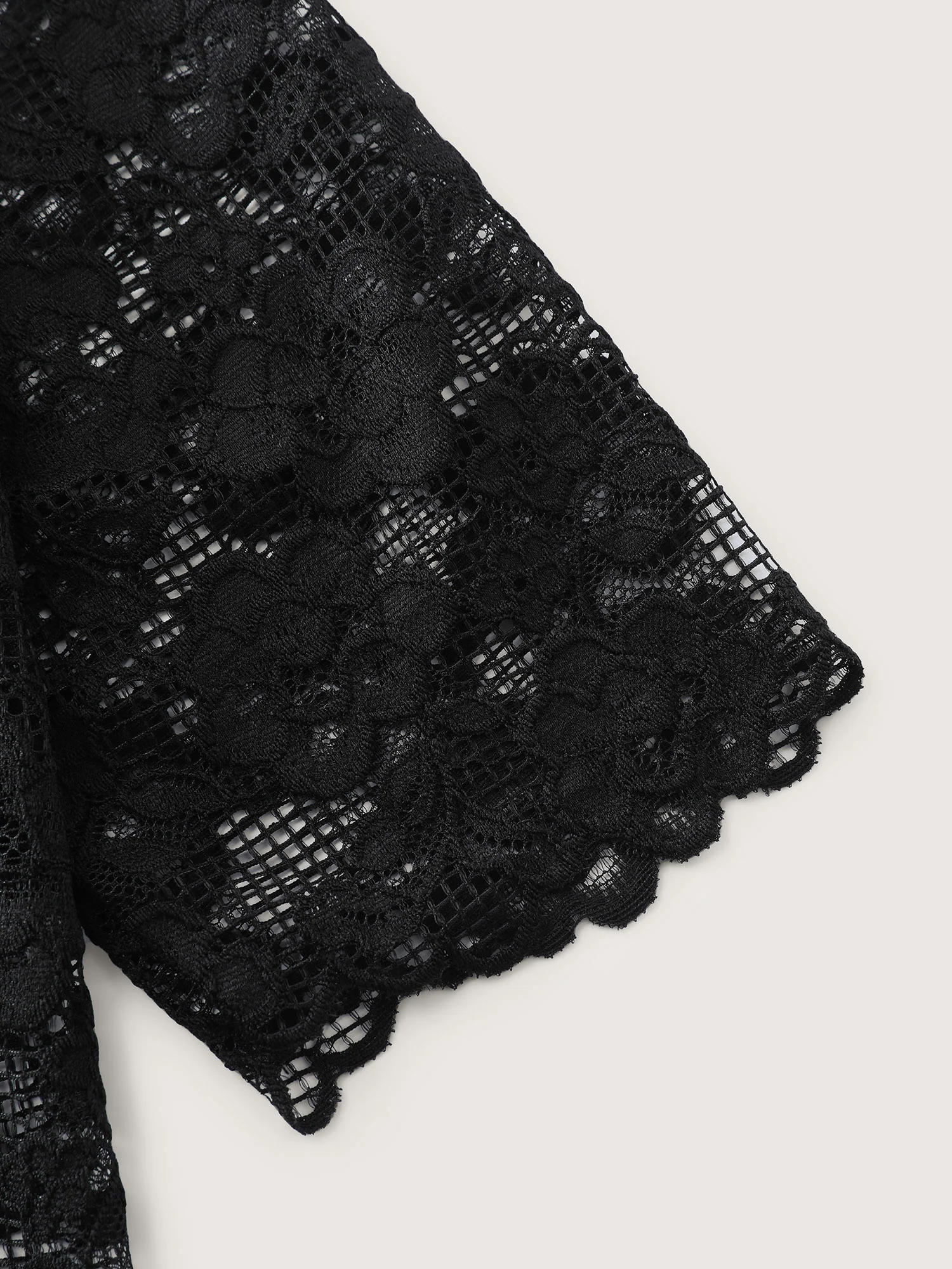 Breathable Lace Button Back Sheer Blouse - Image 7