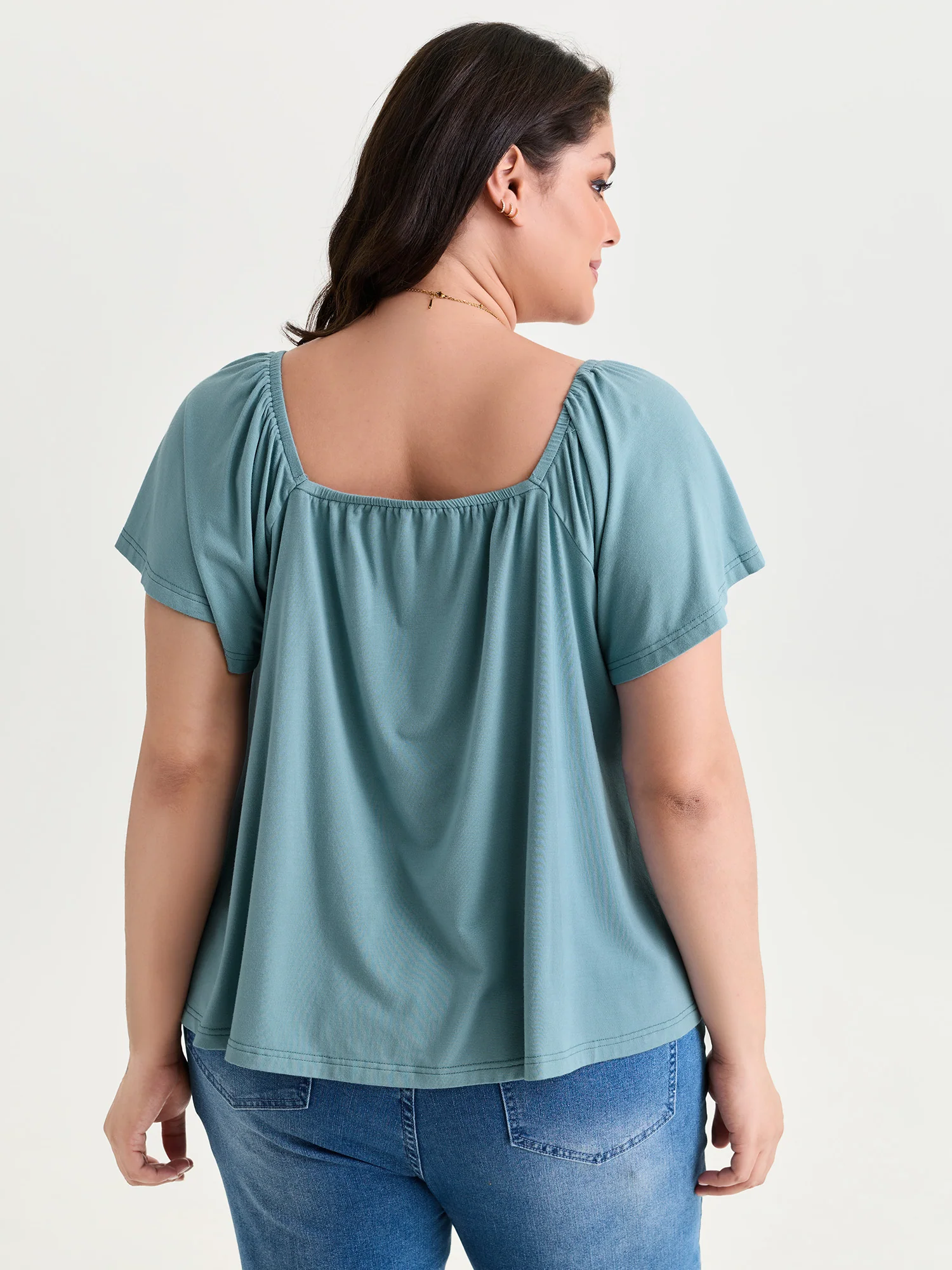 Breathable Lace Neckline Relaxed-Fit Top - Image 4