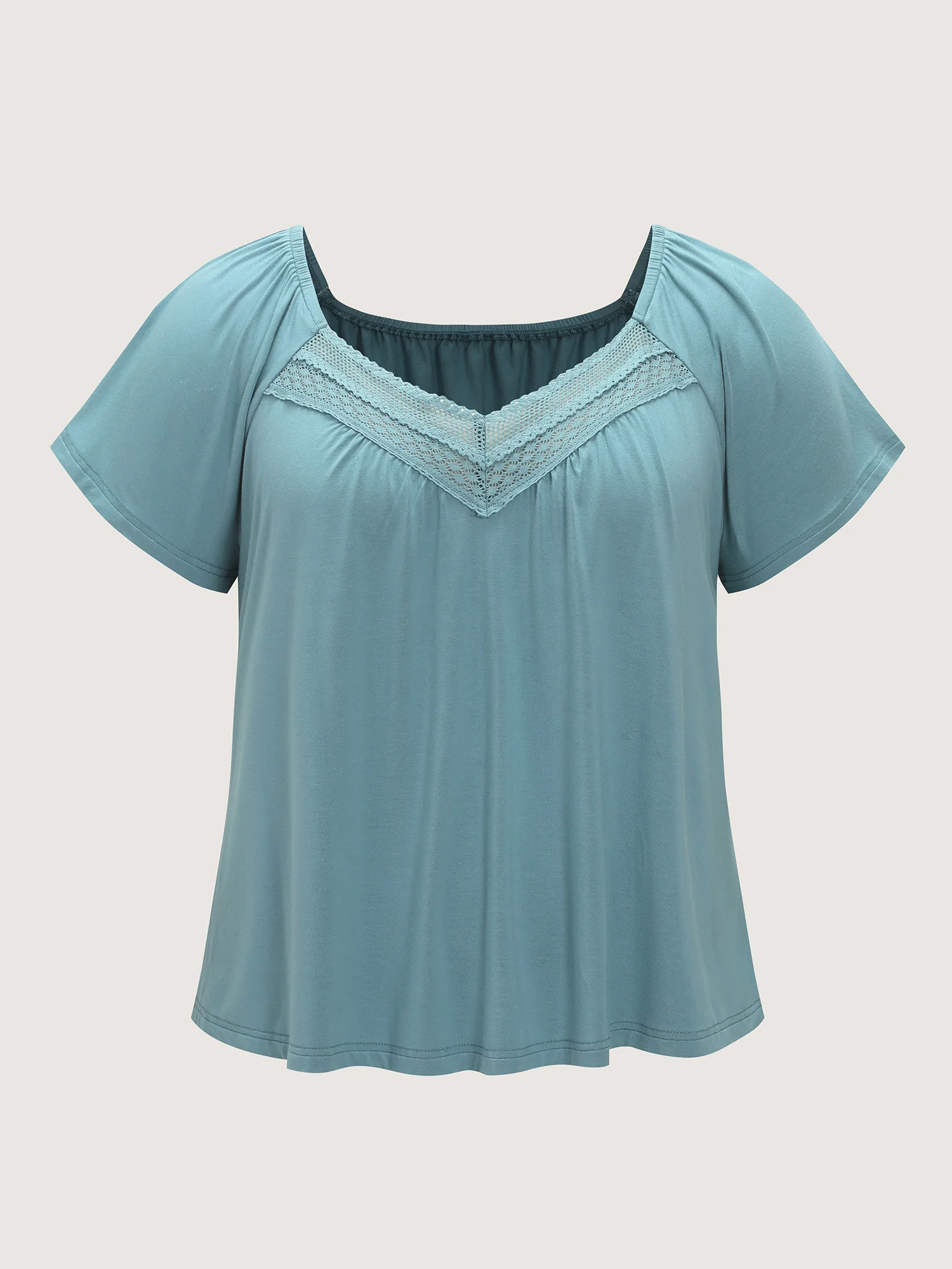 Breathable Lace Neckline Relaxed-Fit Top - Image 6