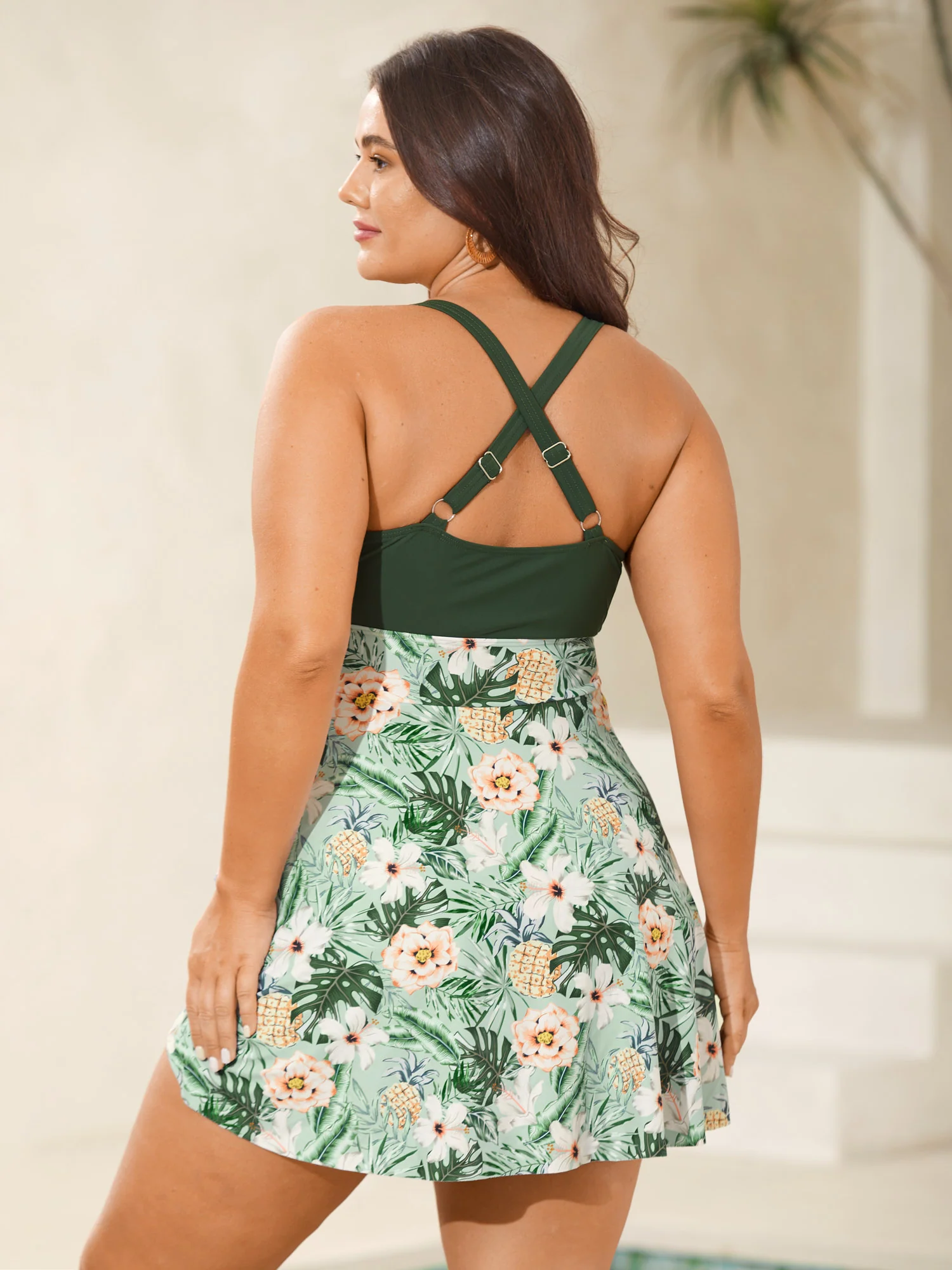 Breezy Floral Knotted Twist Swim Dress - Image 2