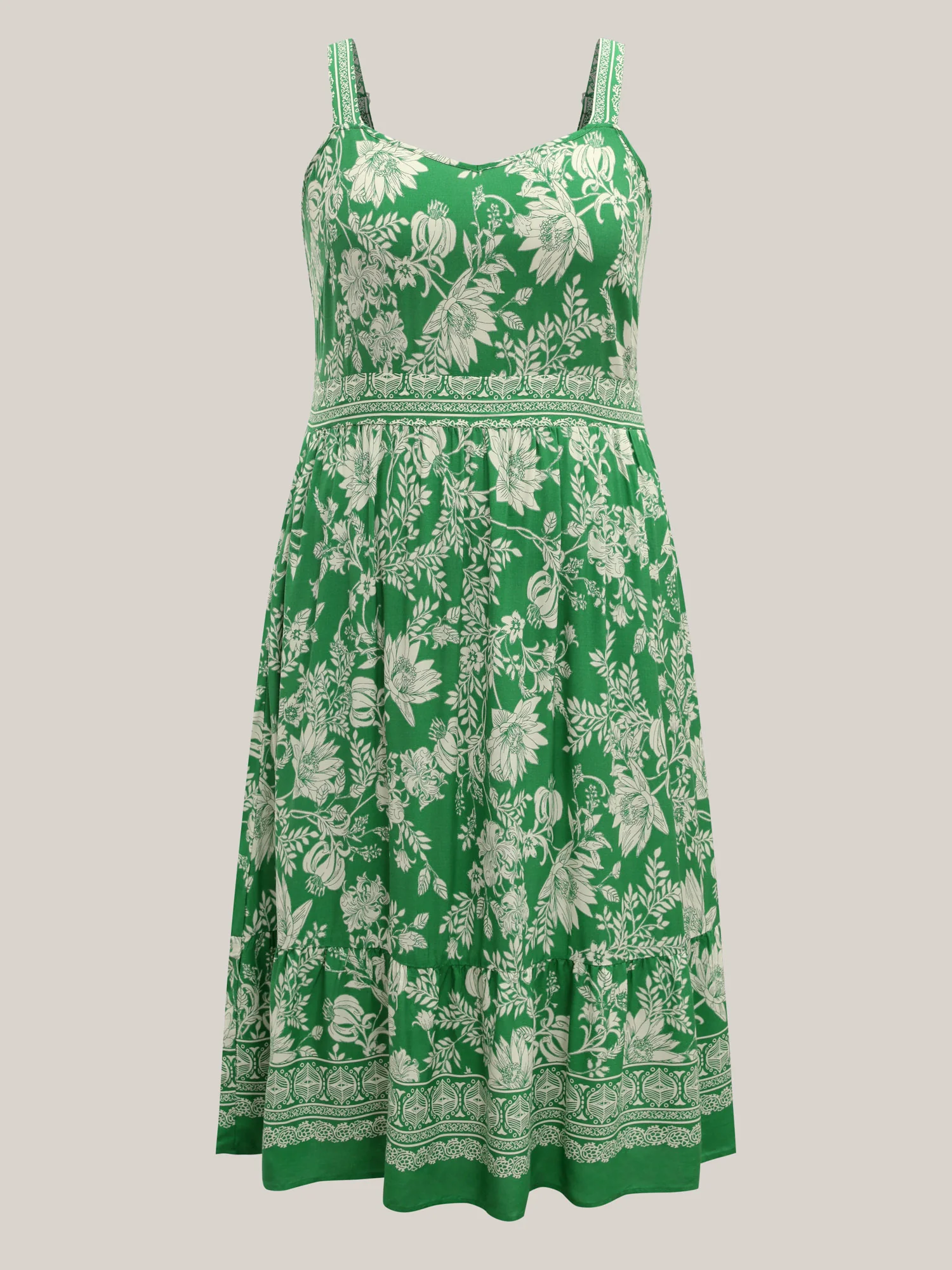 Breezy Floral Print Adjustable Straps Midi Dress - Image 5