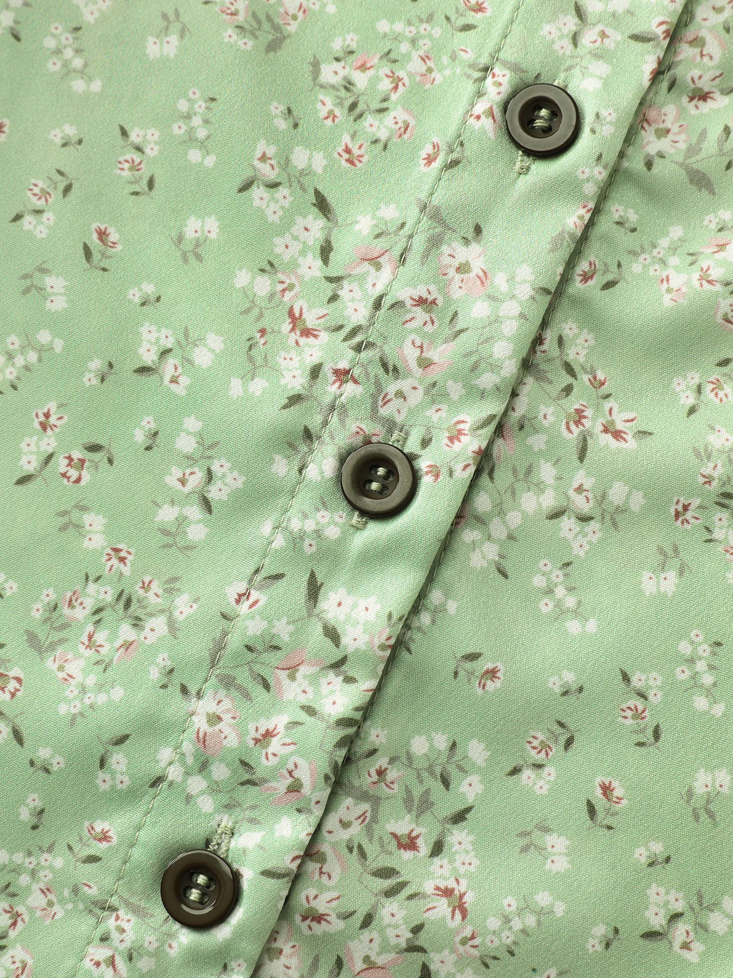 Breezy Floral Print Embroidered Neckline Blouse - Image 6
