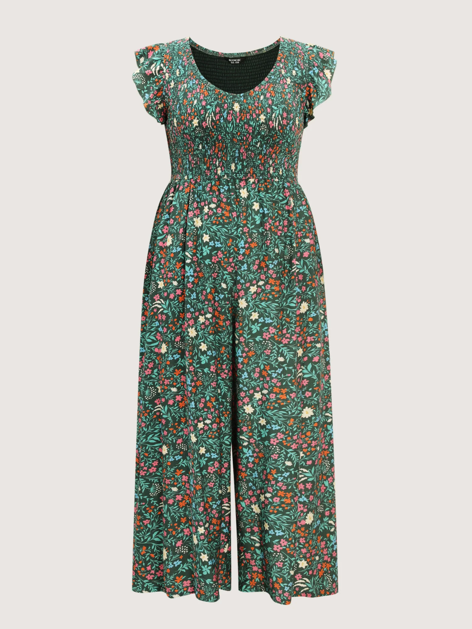 Breezy Floral Print Flutter Sleeve Jumpsuit - Image 7