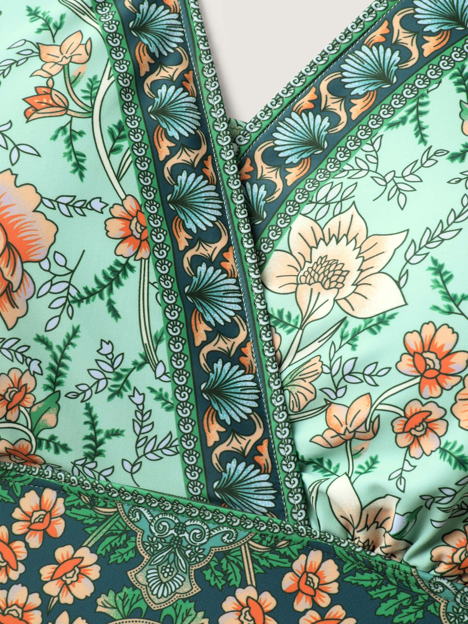 Breezy Floral Print Ruffled Swim Top - Image 5