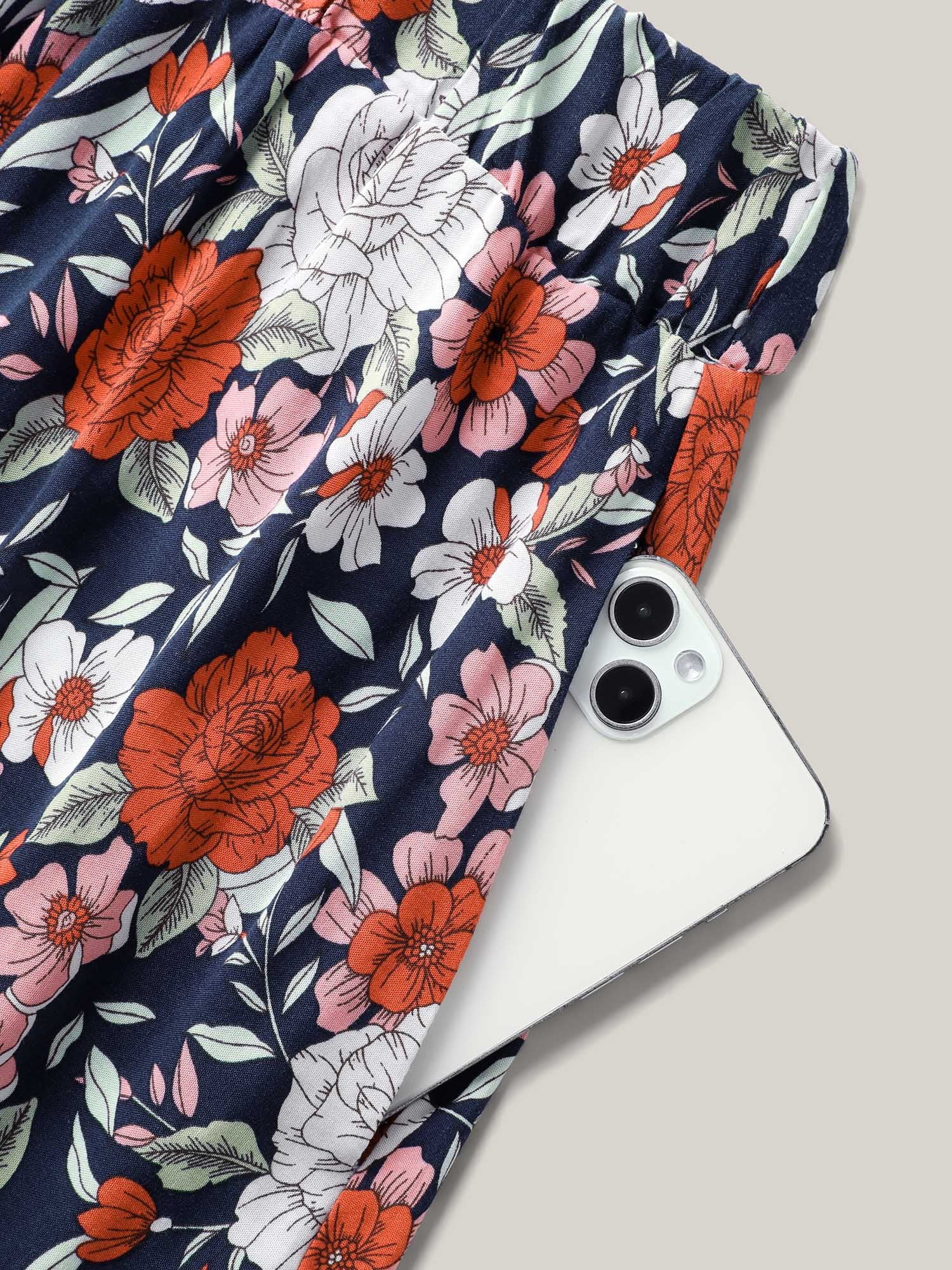 Rayon Breezy Floral Print Tiered Back Maxi Skirt - Image 5