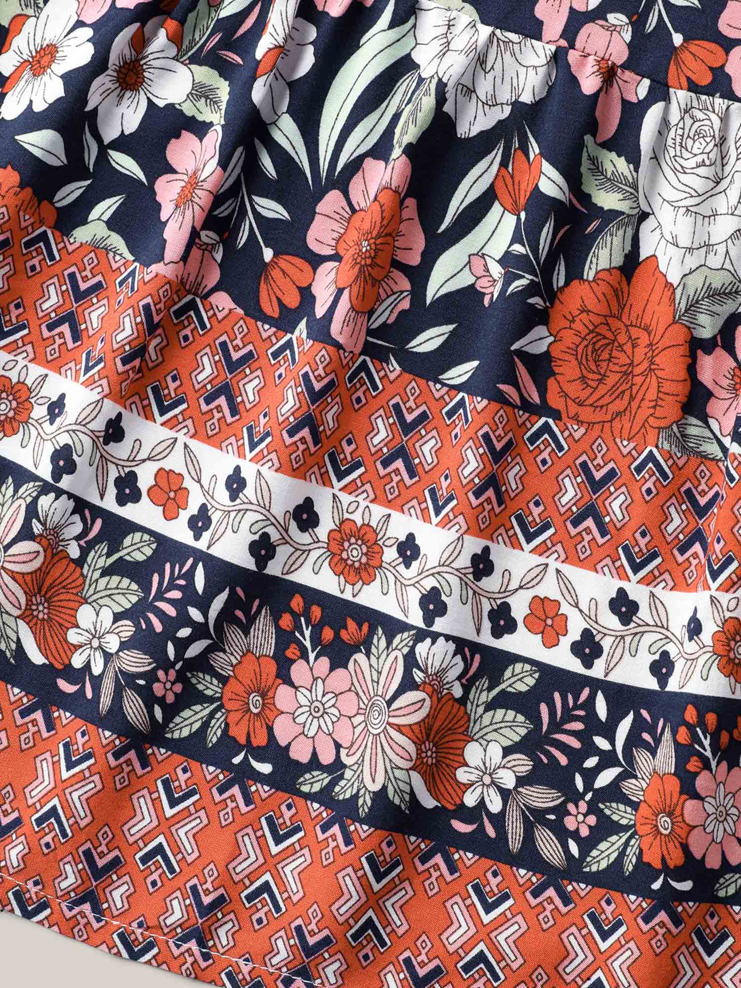 Rayon Breezy Floral Print Tiered Back Maxi Skirt - Image 6