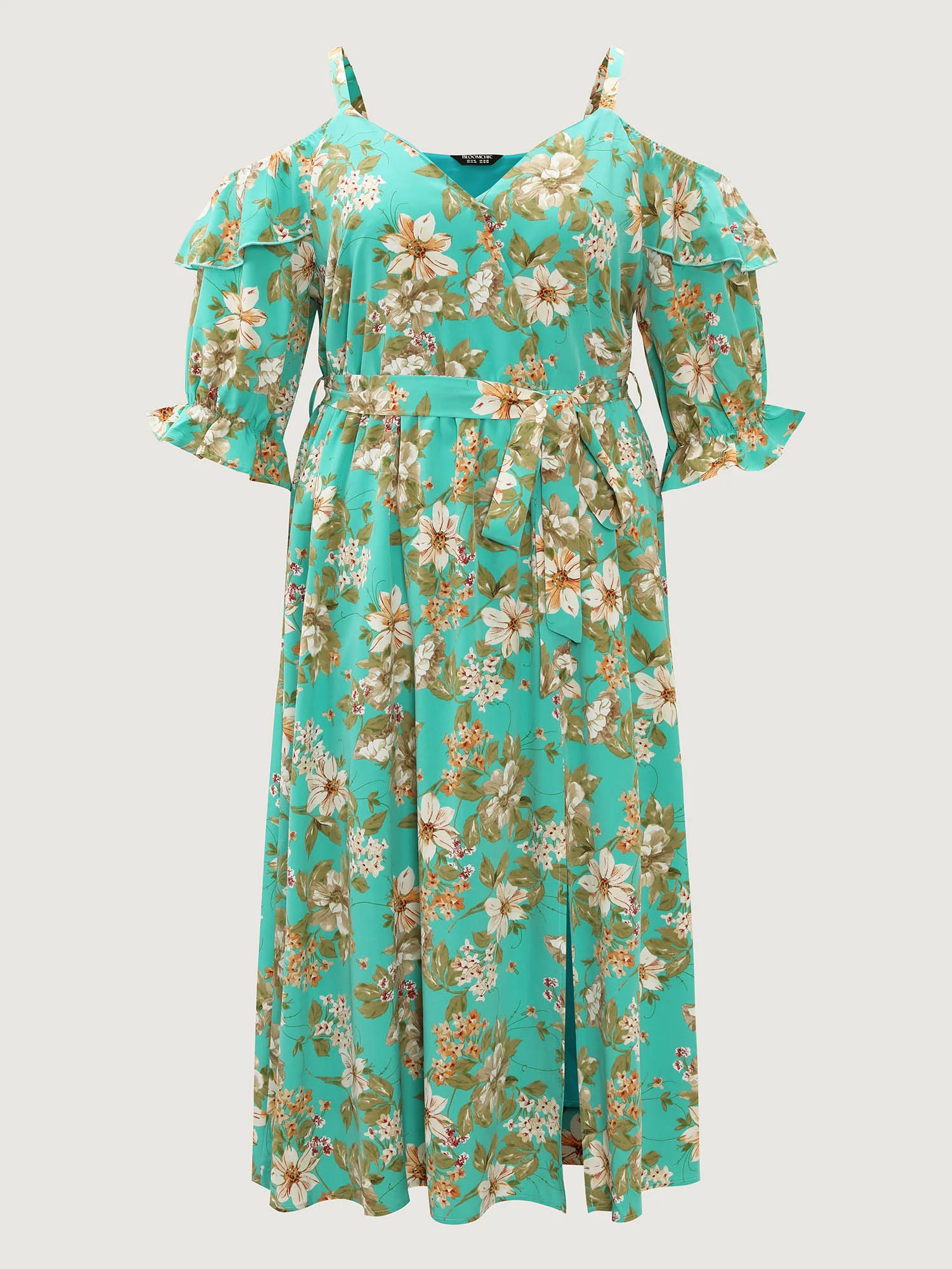 Breezy Floral Ruffled Hem Midi Dress - Image 7