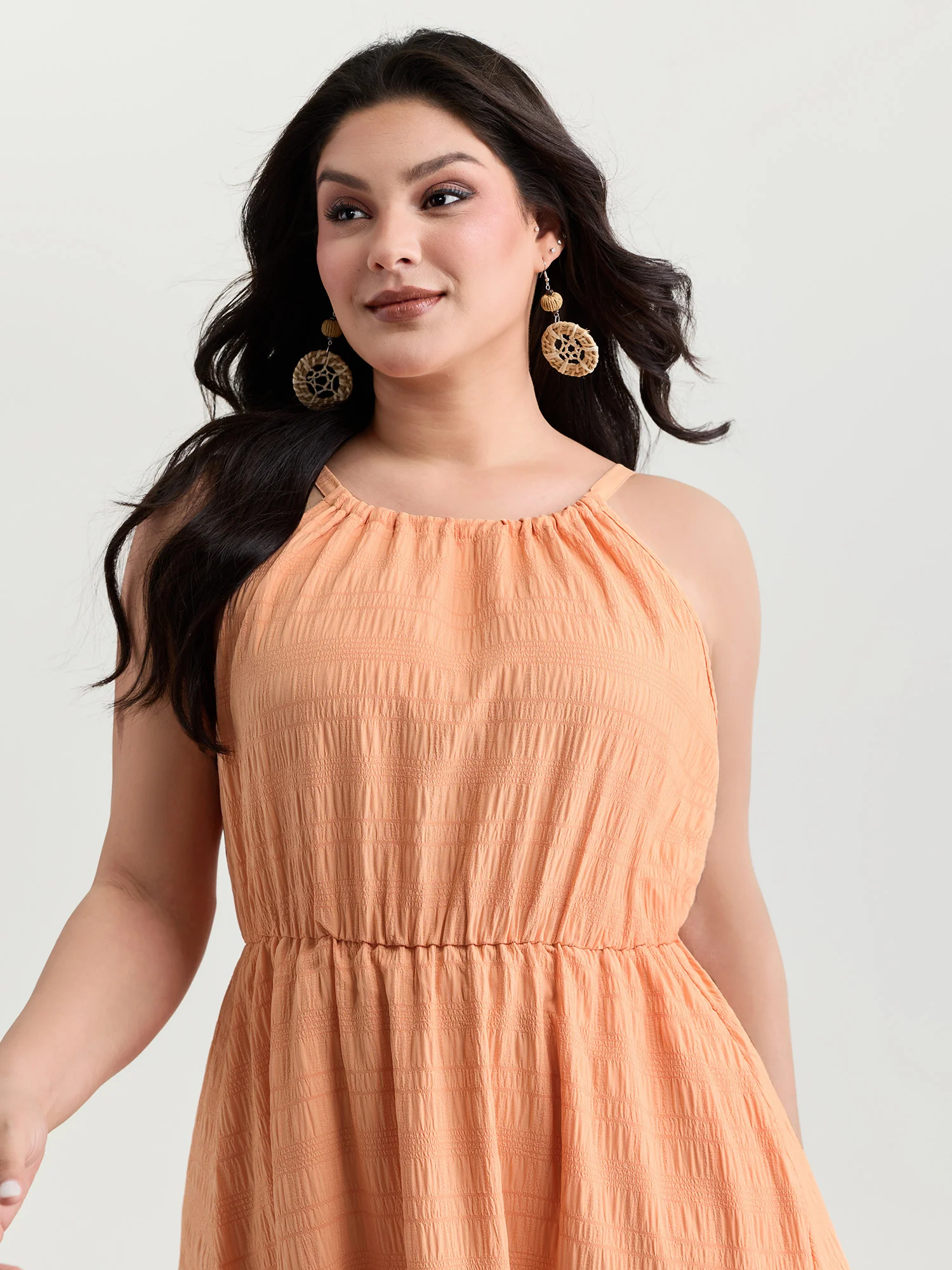 Breezy Halter-Neckline Tiered Midi Dress - Image 2