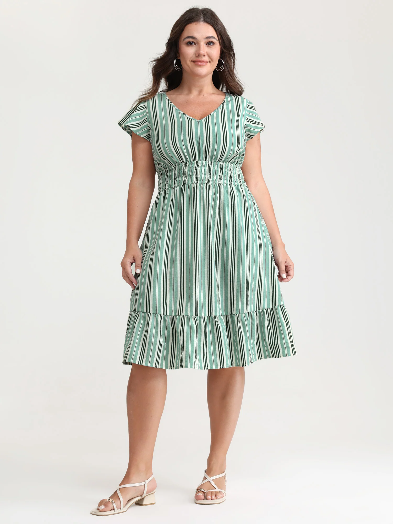 Breezy Stripe Print Pockets Mini Dress - Image 3