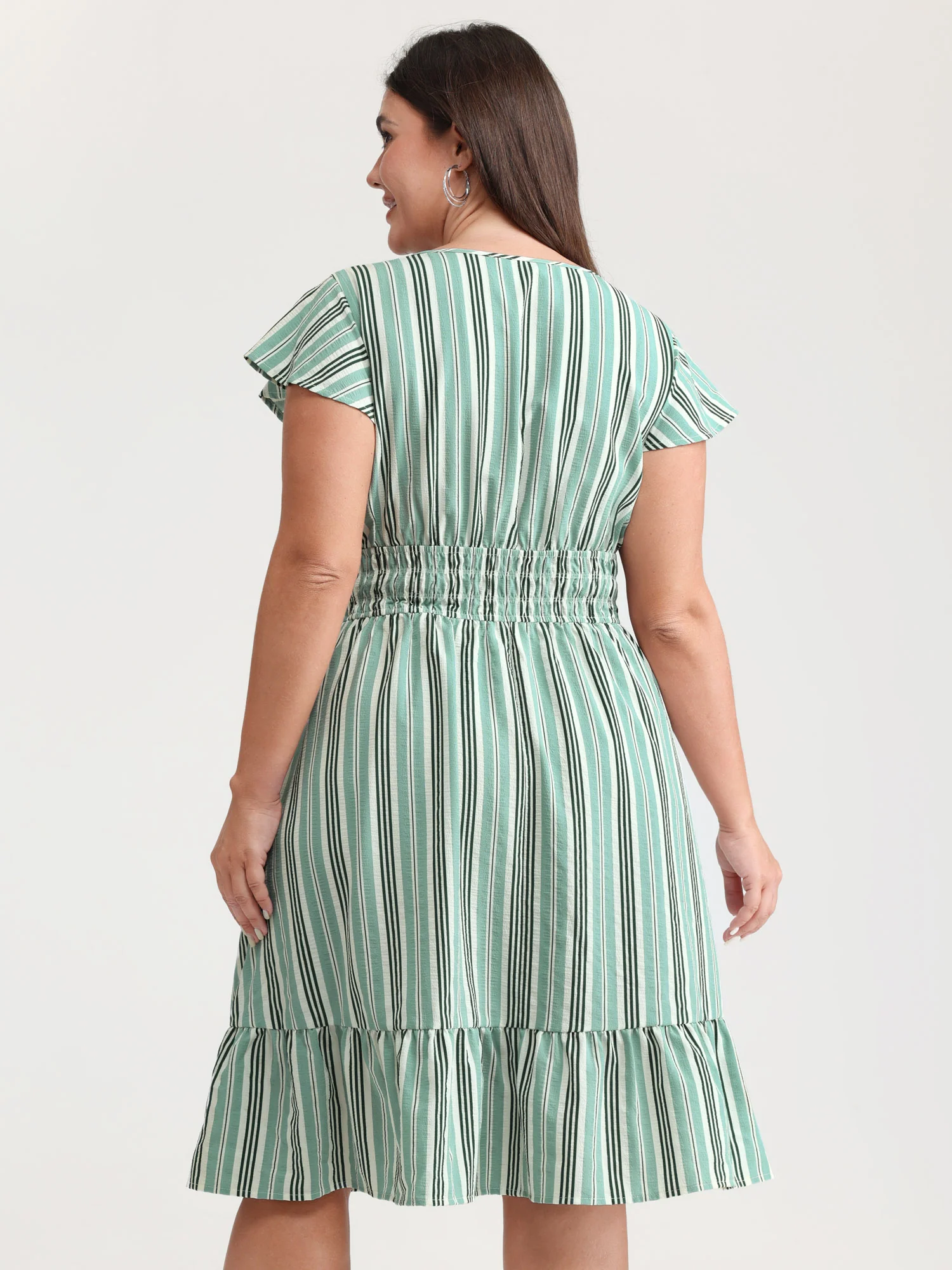 Breezy Stripe Print Pockets Mini Dress - Image 4
