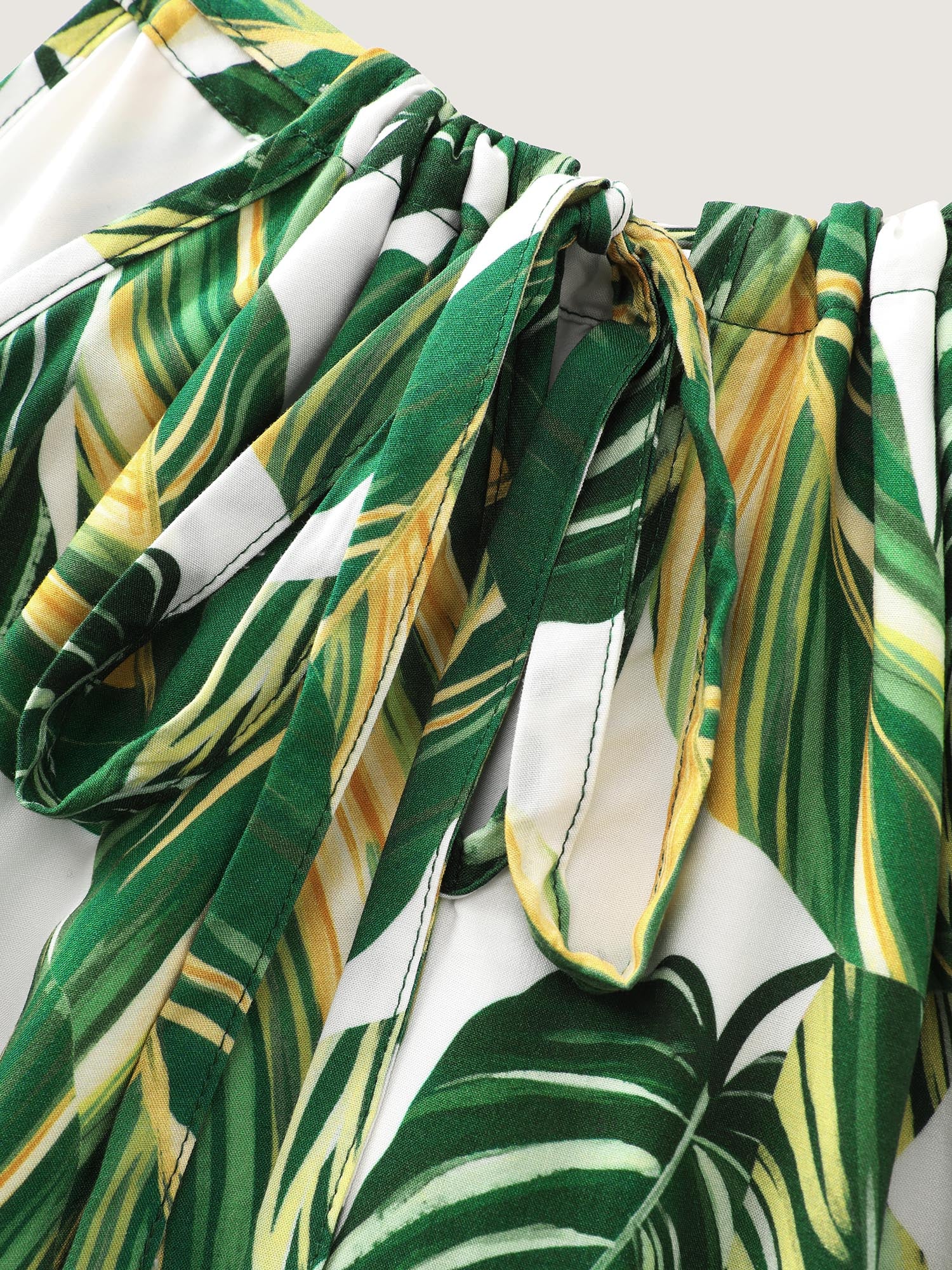 Breezy Tropical Print Halter Neckline Maxi Dress - Image 6
