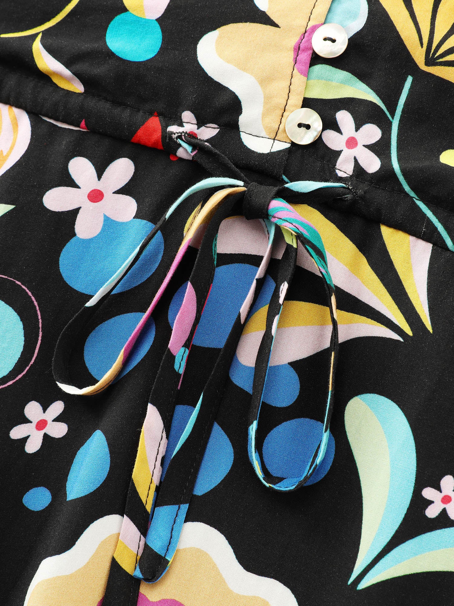 Bright Floral Print Flared Sleeve Midi Dress - Image 5