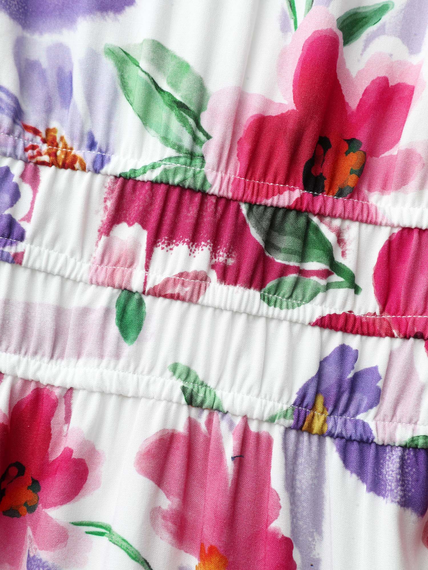 Bright Floral Print Pleated Waist Maxi Dress - Image 6