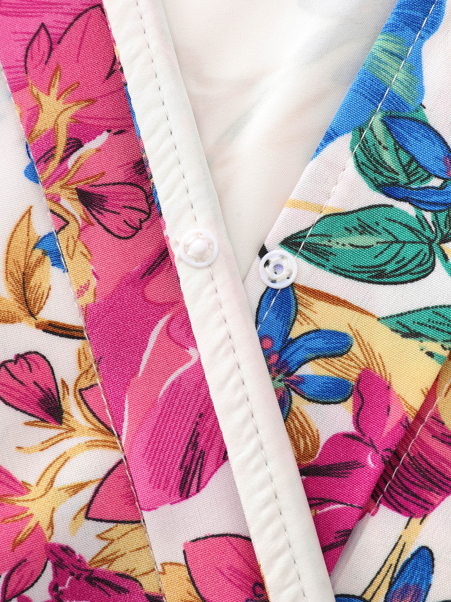 Bright Floral Print Waist-Defining Romper - Image 5