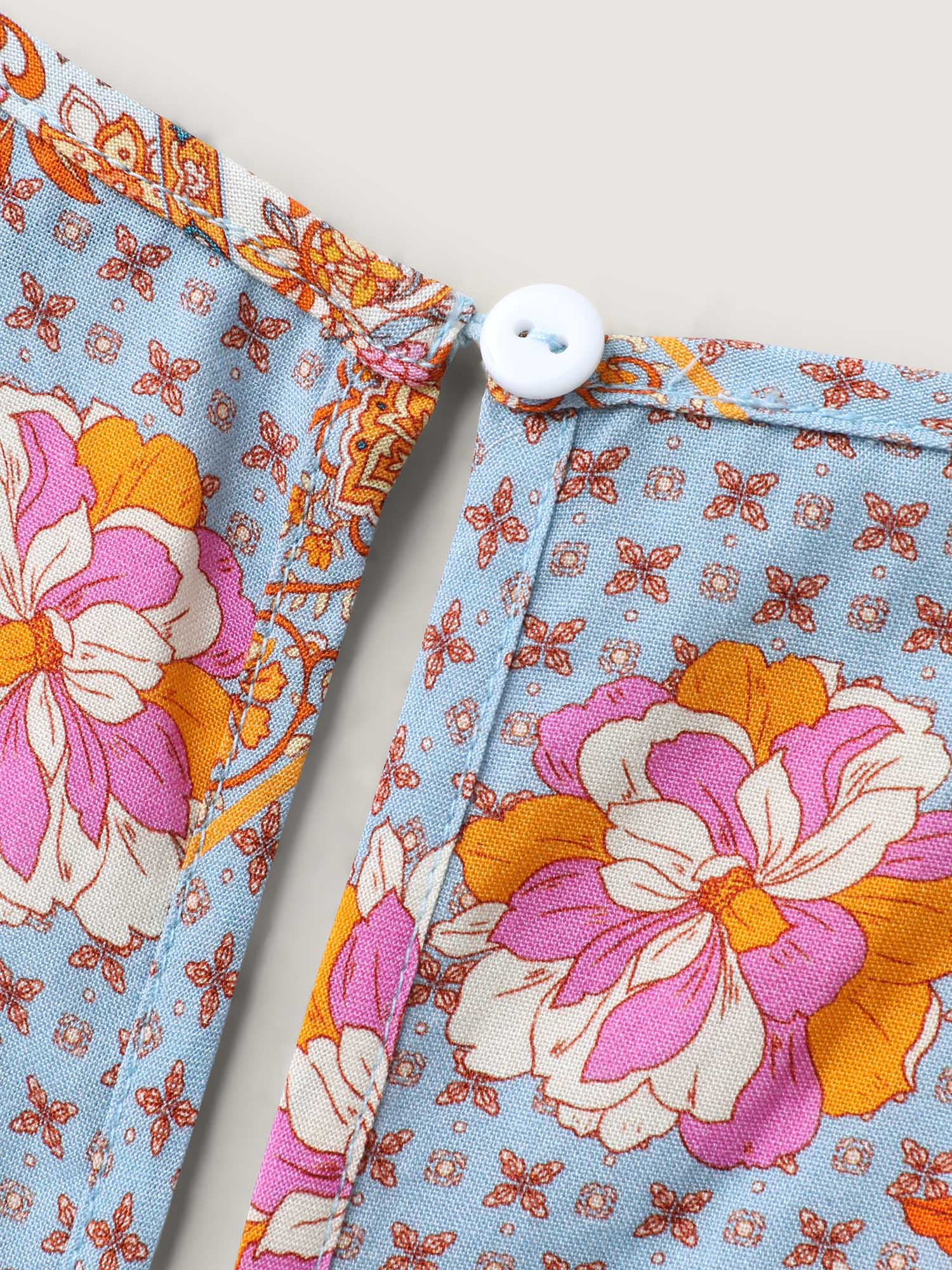 Bright Floral Print Waist-Tie Romper - Image 5