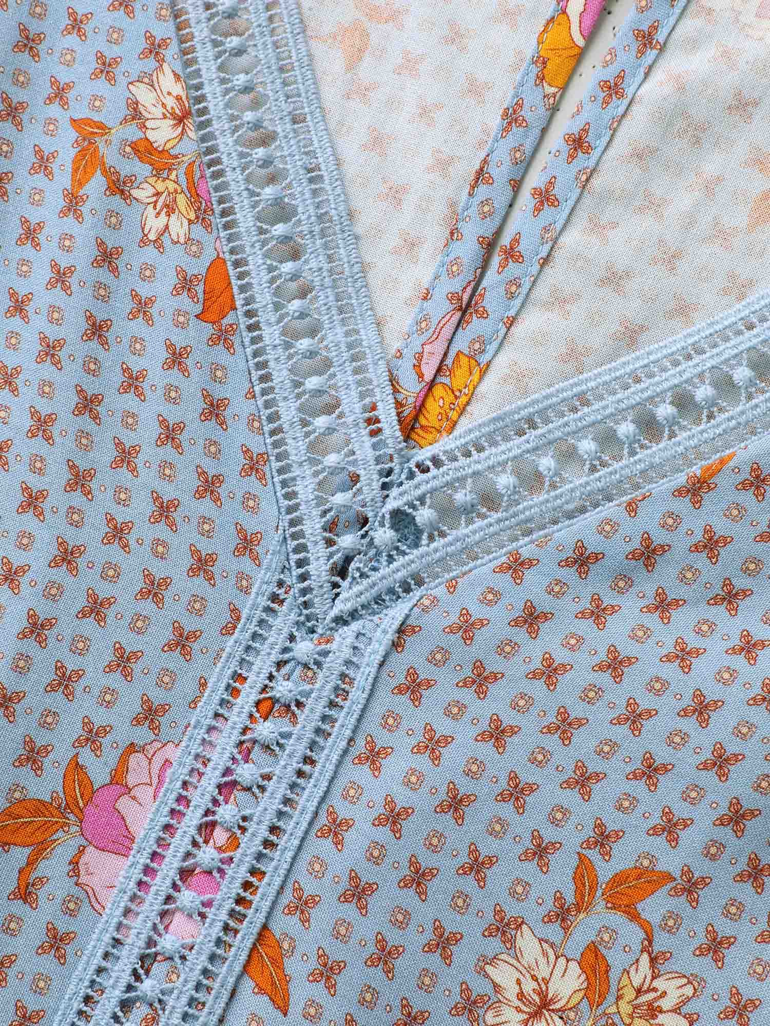 Bright Floral Print Waist-Tie Romper - Image 6