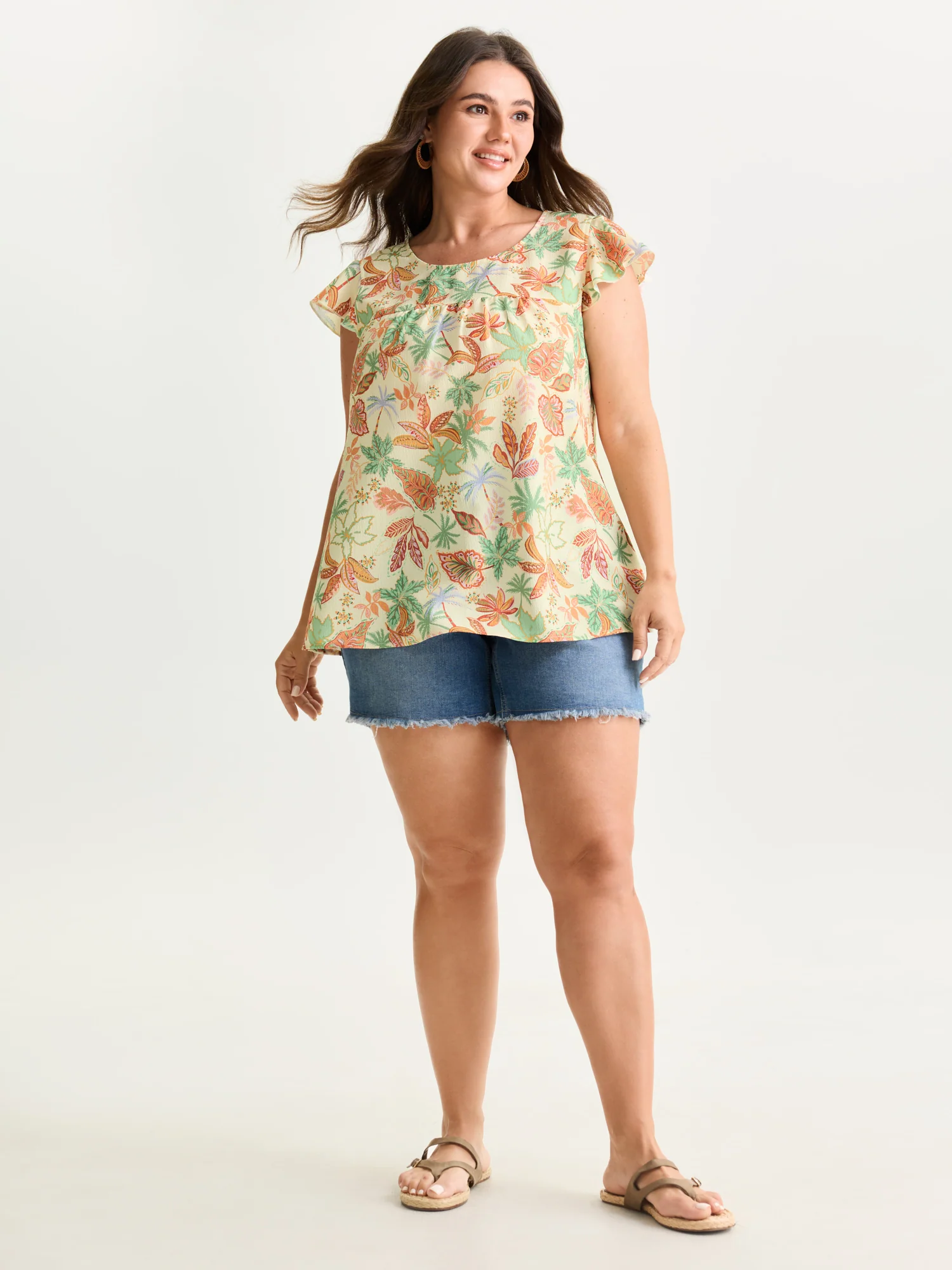Bright Floral Texture Open-Back Blouse - Image 16