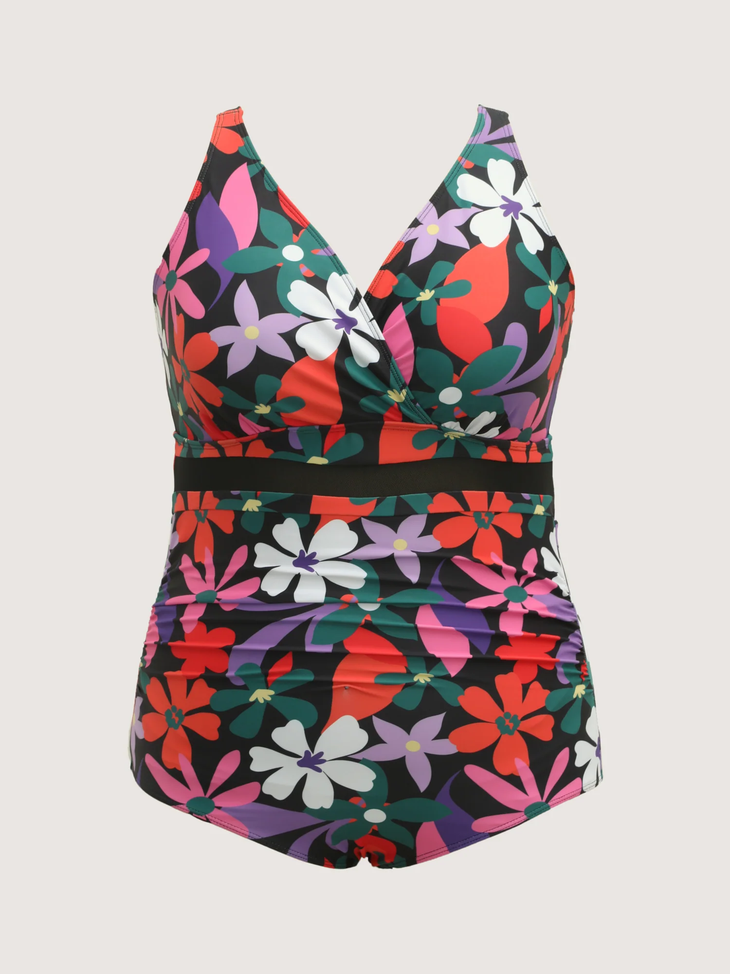 Bright Florals Pleated One-Piece Swimsuit - Image 7