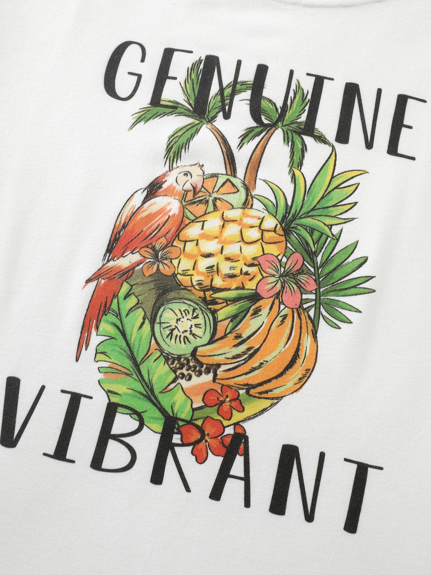 Bright Fruit Print Plain T-Shirt - Image 5