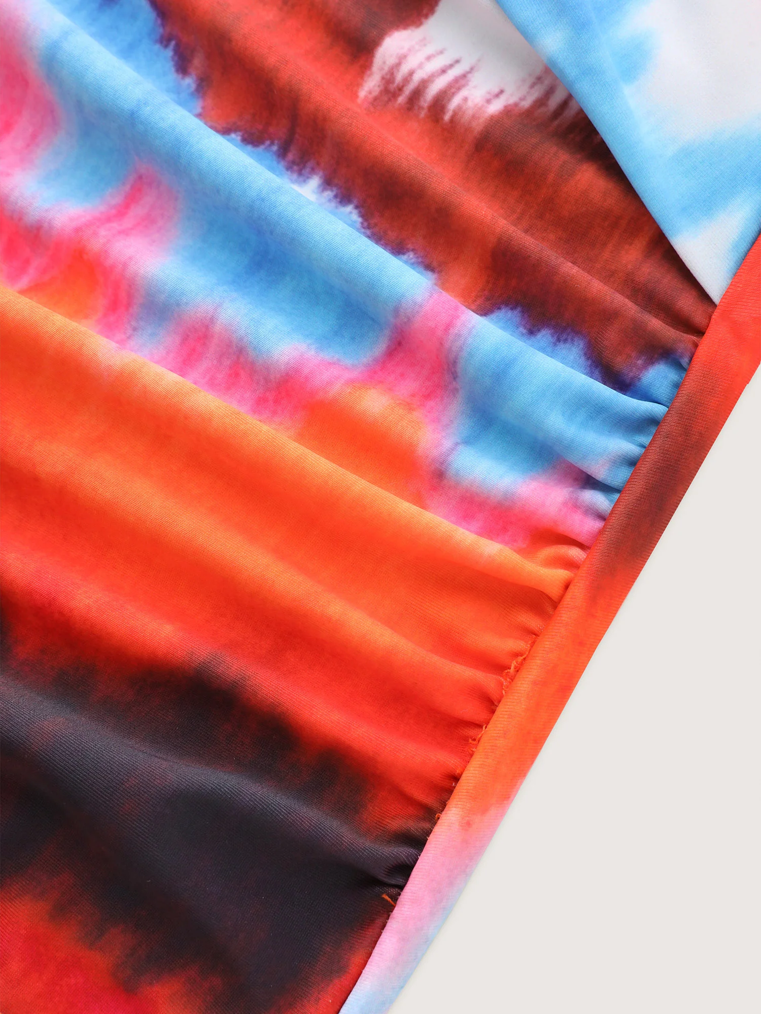 Gradient Tie-Dye Print Ruched One-Piece Swimsuit - Image 7