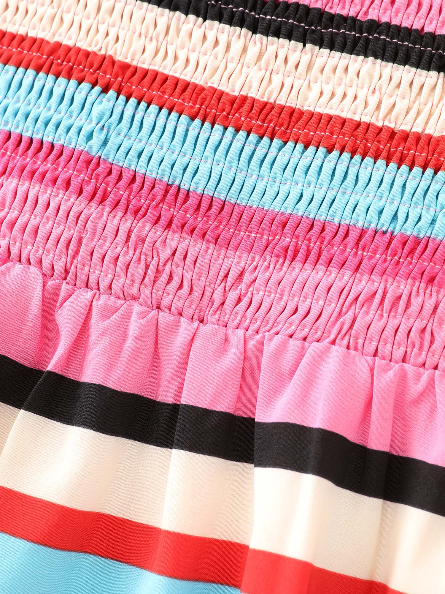 Bright Striped Print Wide Straps Maxi Dress - Image 5