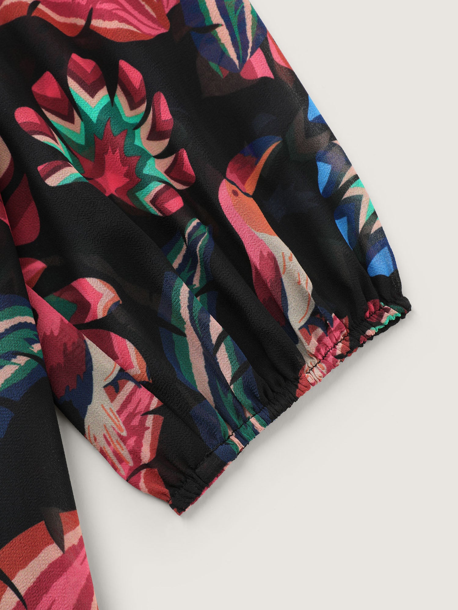 Bright Tropical Floral Print Drawstring Maxi Dress - Image 6