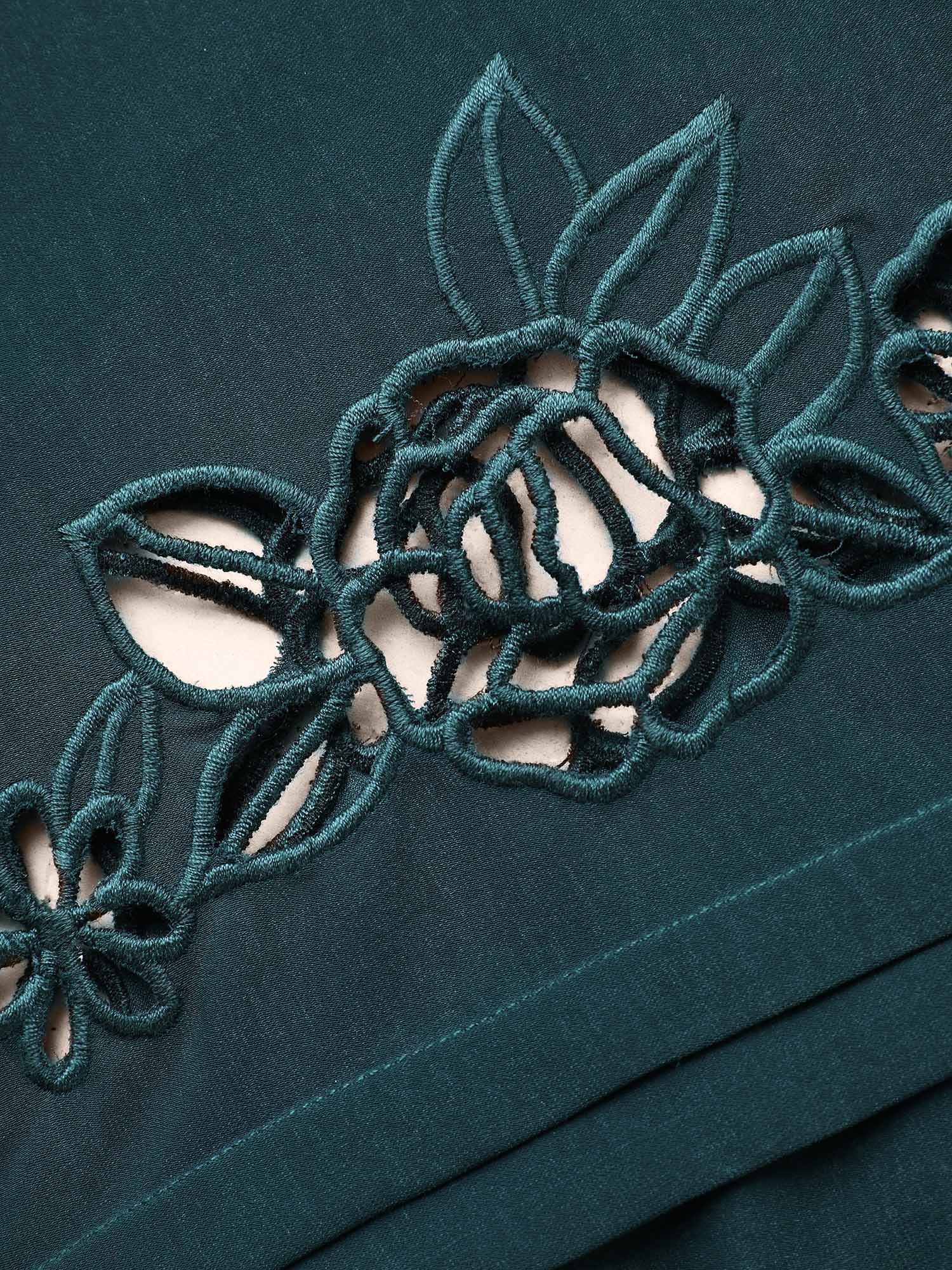 Broderie Anglaise Gathered Tie Knot Blouse - Image 6