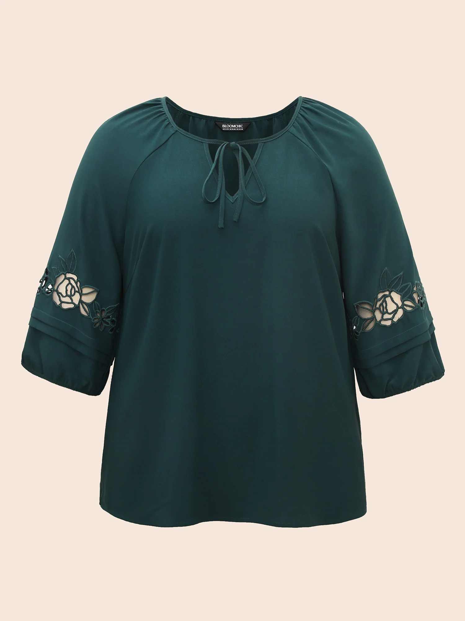 Broderie Anglaise Gathered Tie Knot Blouse - Image 7
