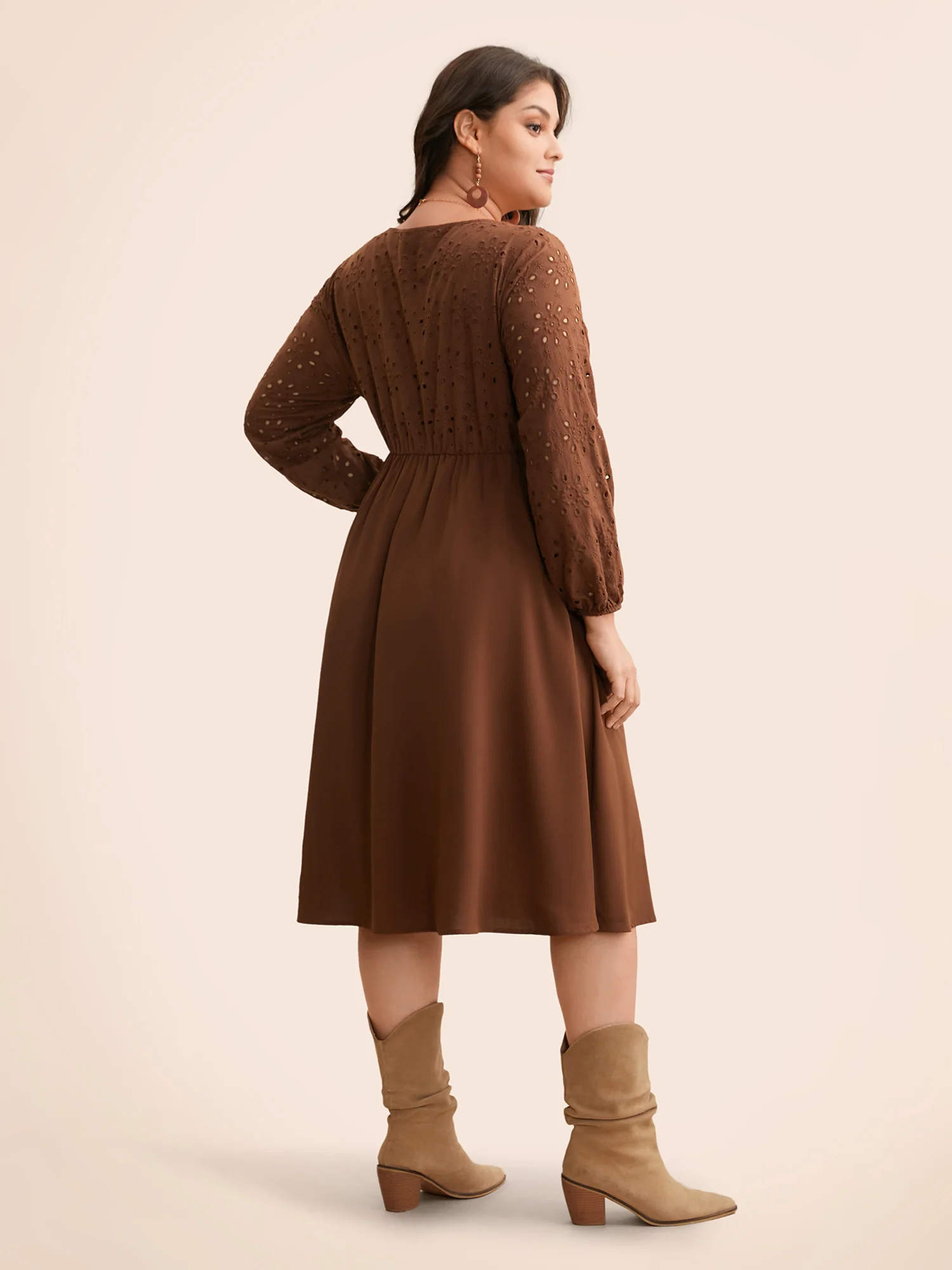 Broderie Anglaise Patchwork Tie Knot Dress - Image 4