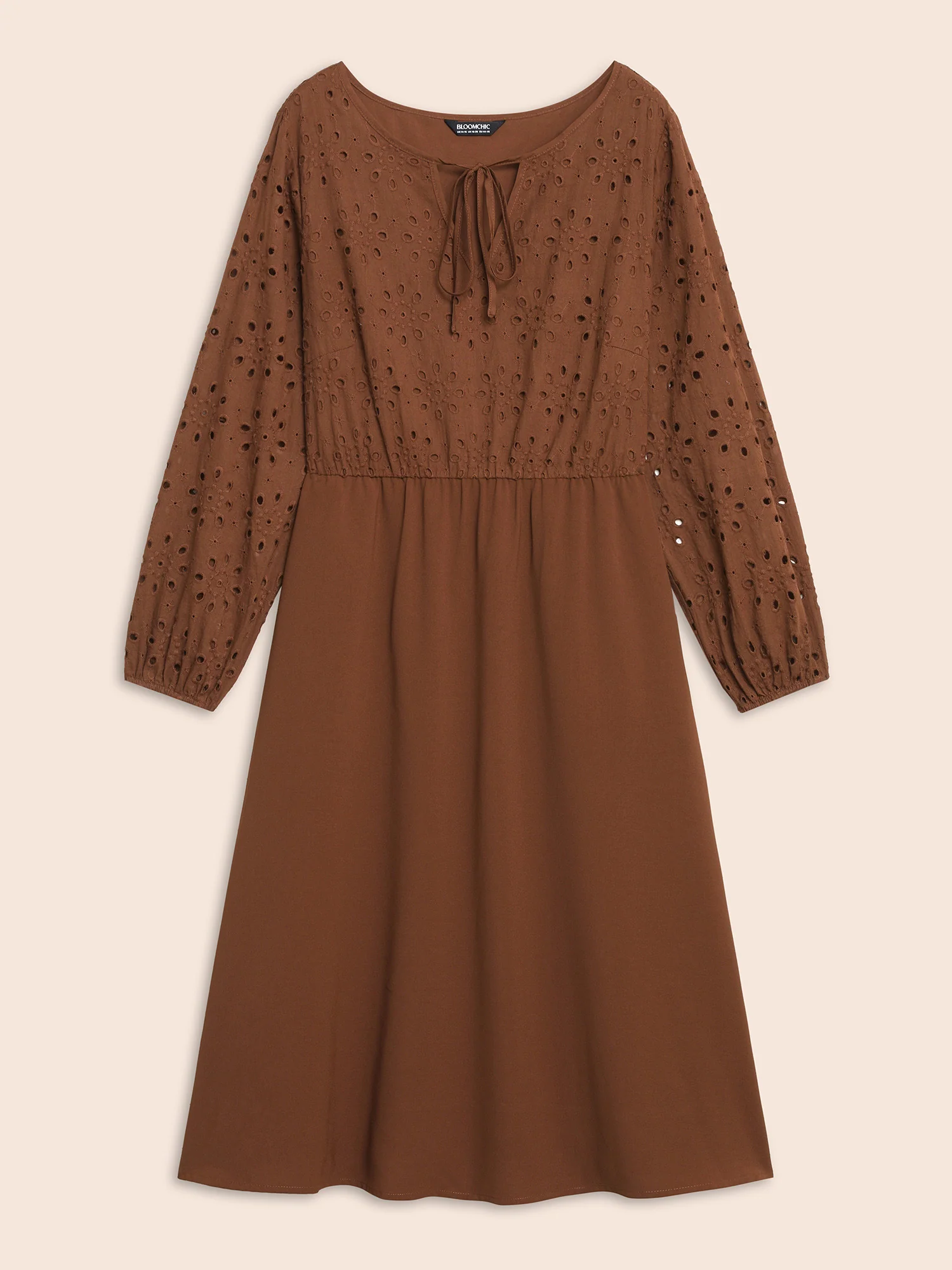 Broderie Anglaise Patchwork Tie Knot Dress - Image 7