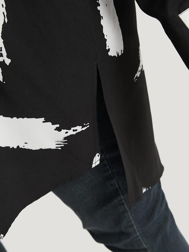 Halloween Brush Print Button Through Split Hem Kimono - Image 10