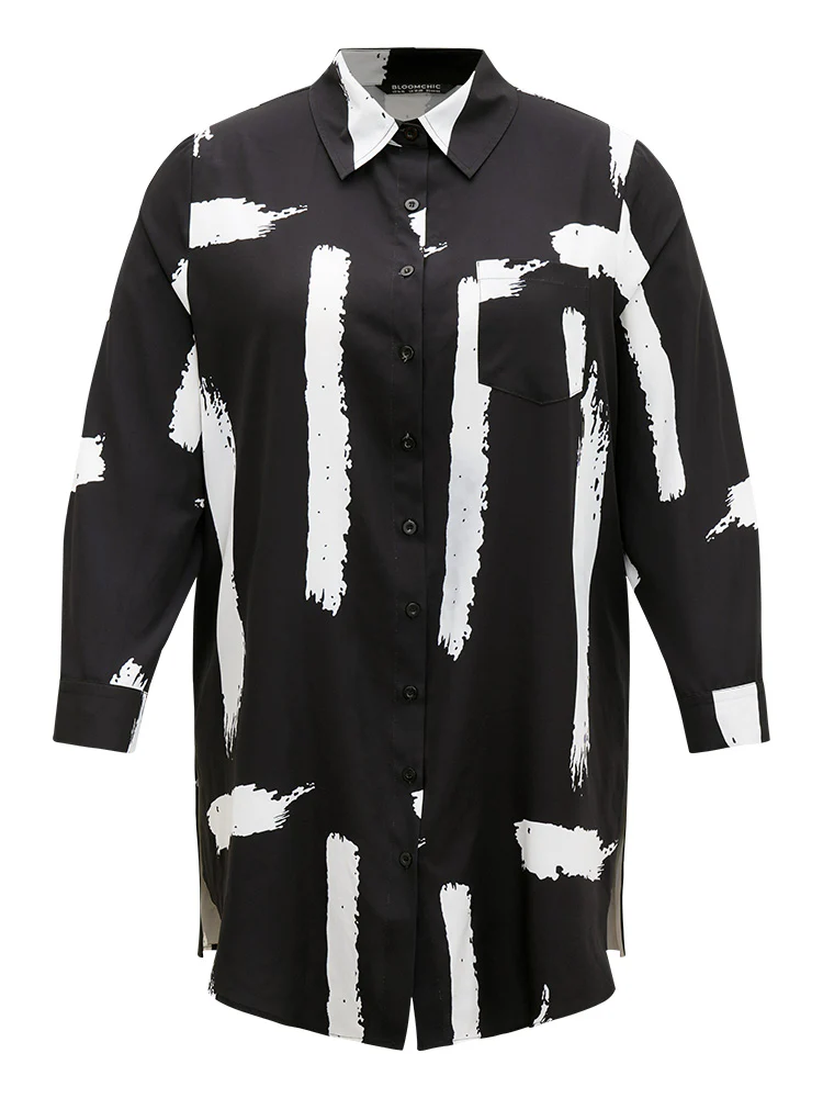 Halloween Brush Print Button Through Split Hem Kimono - Image 11