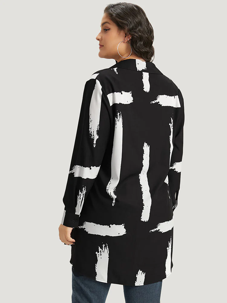 Halloween Brush Print Button Through Split Hem Kimono - Image 2