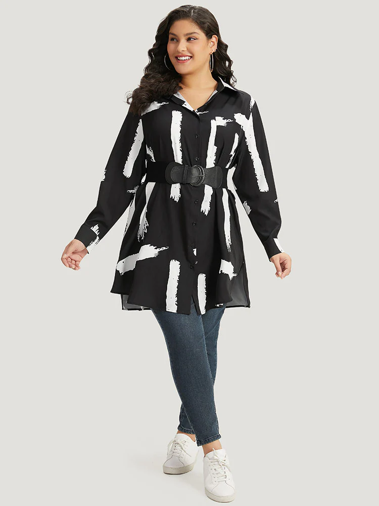 Halloween Brush Print Button Through Split Hem Kimono - Image 4