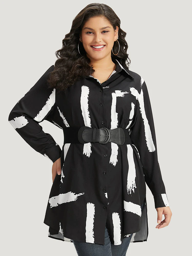 Halloween Brush Print Button Through Split Hem Kimono - Image 6