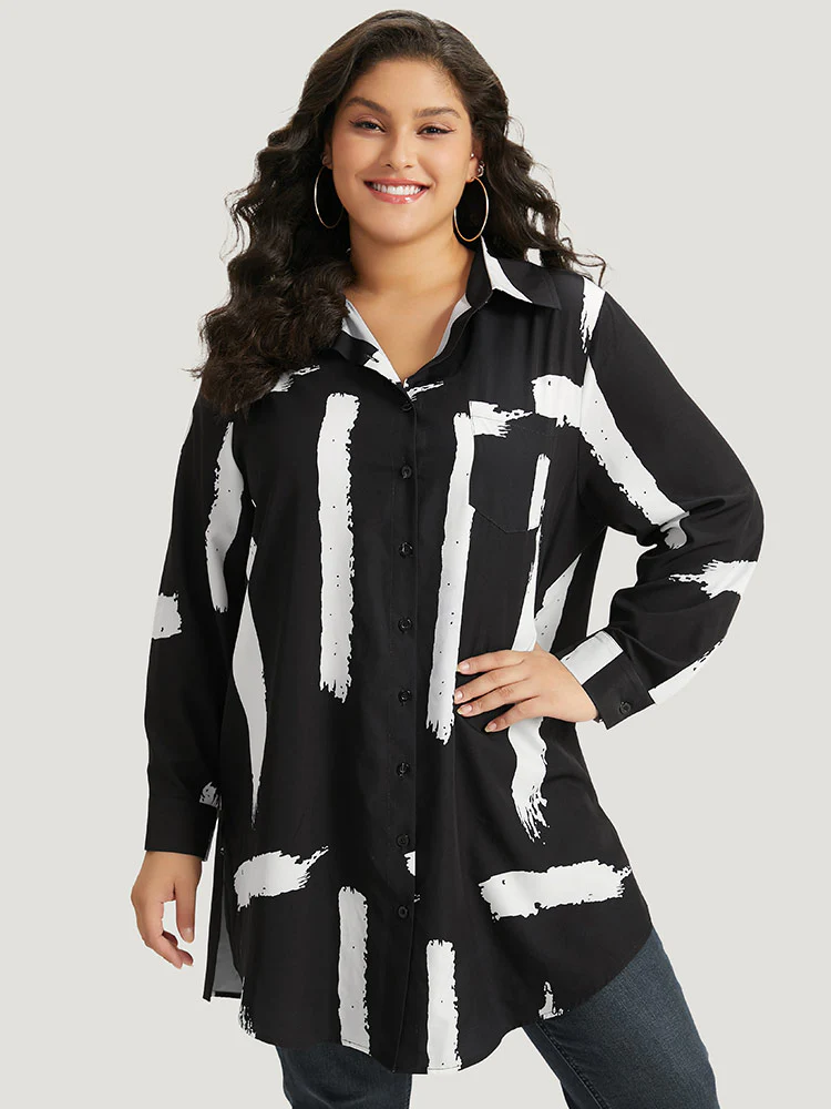 Halloween Brush Print Button Through Split Hem Kimono - Image 7
