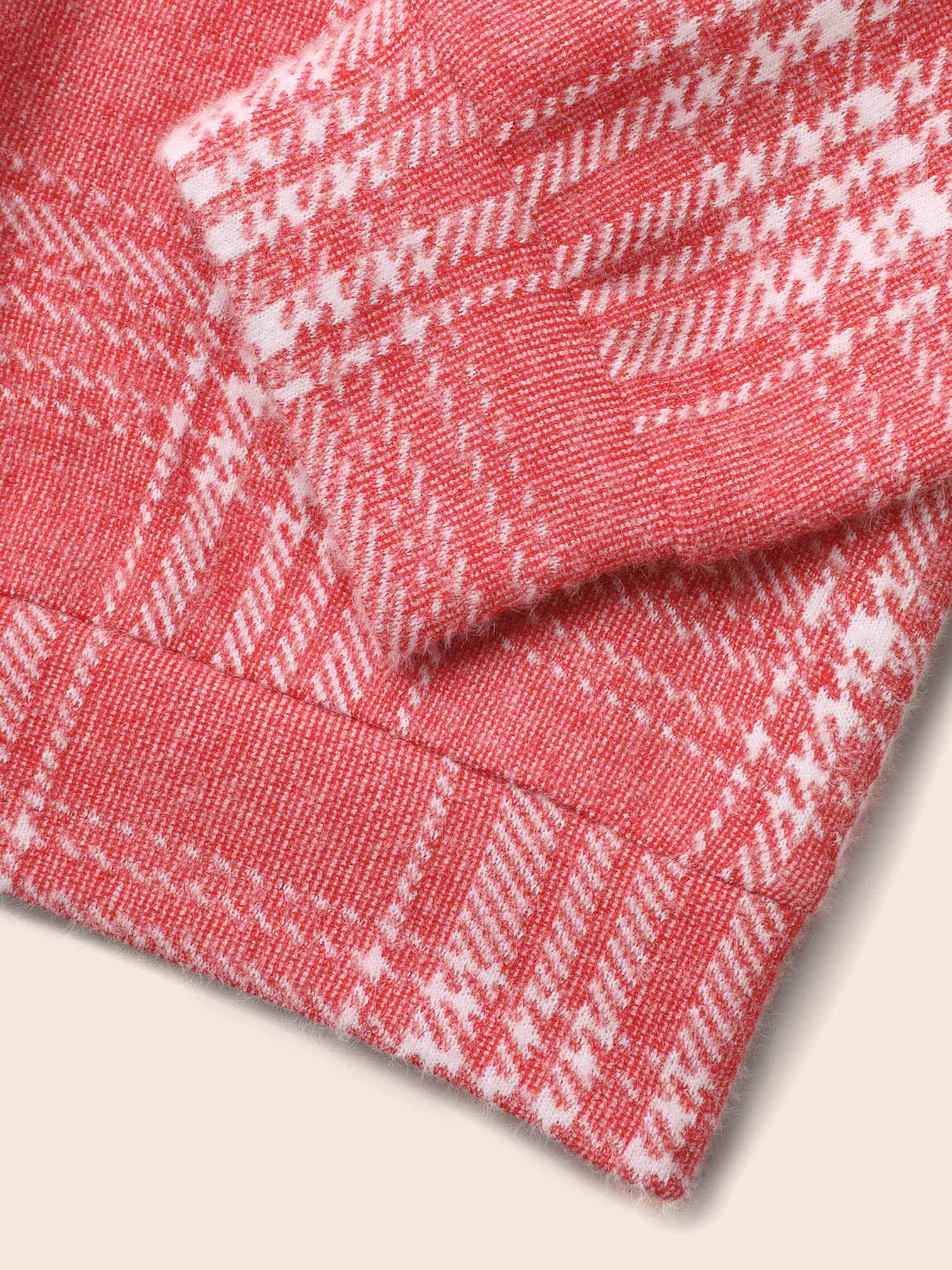 Brushed Plaid V-neck Sweatshirt - Image 12