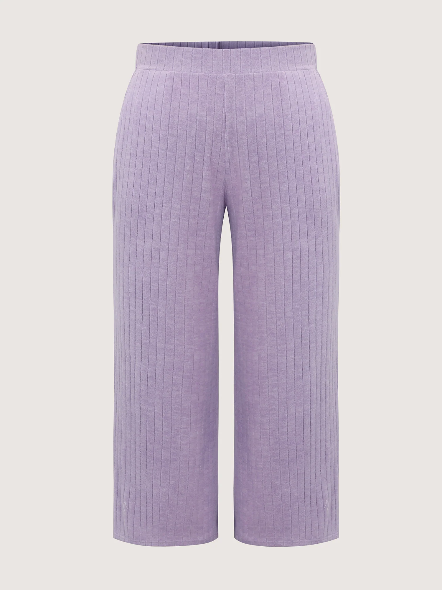 Brushed Ribbed Wide-Leg Lounge Bottoms - Image 8