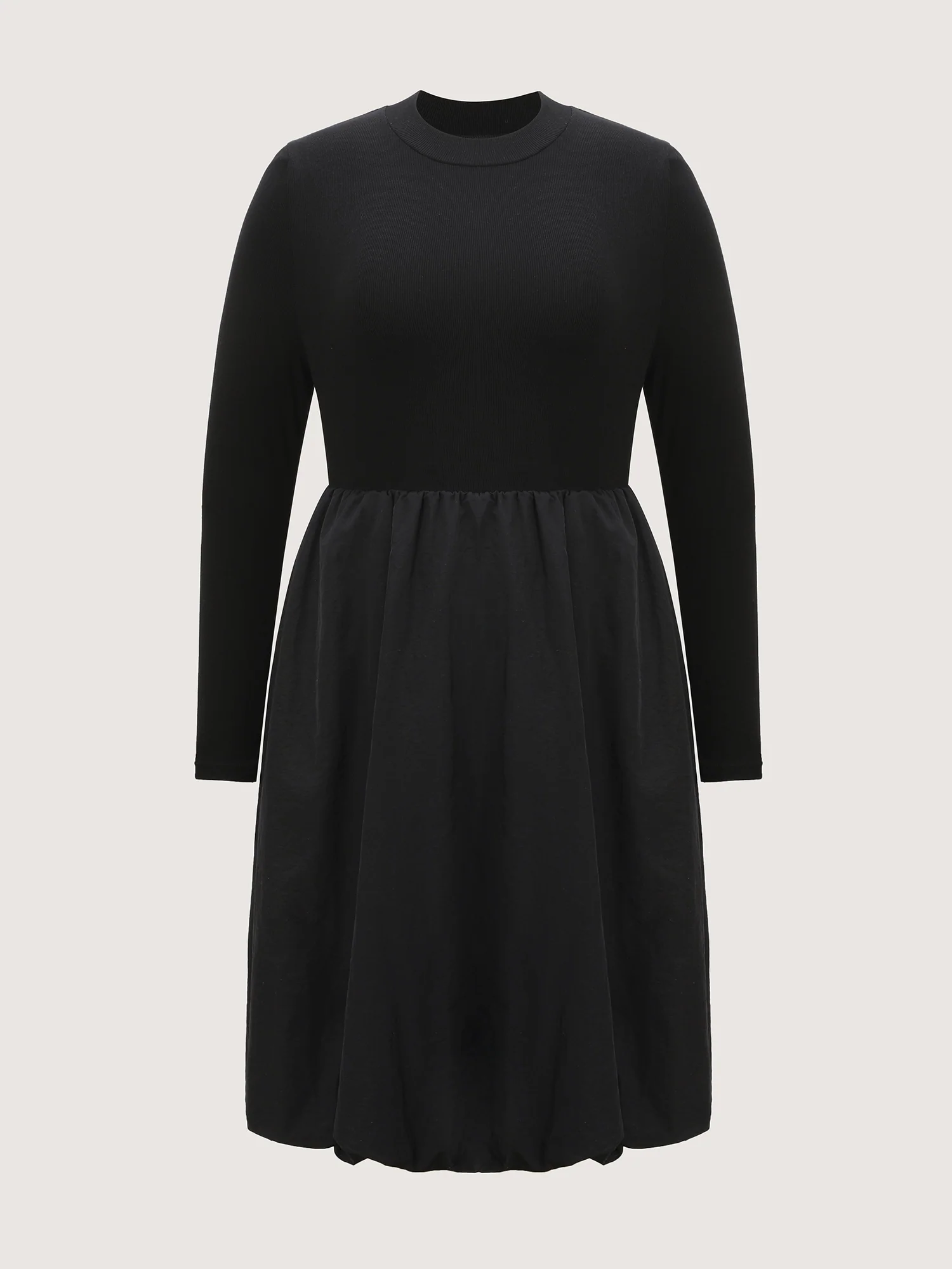 Bubble Hem Skirt Mock Neck Midi Dress - Image 9