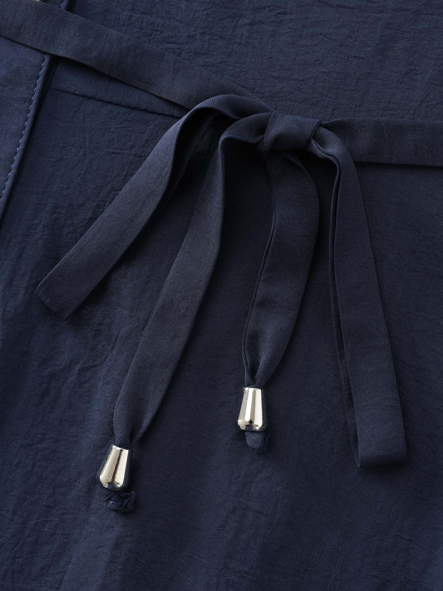 Bubble Sleeve Button Detail Flowy Midi Dress - Image 6