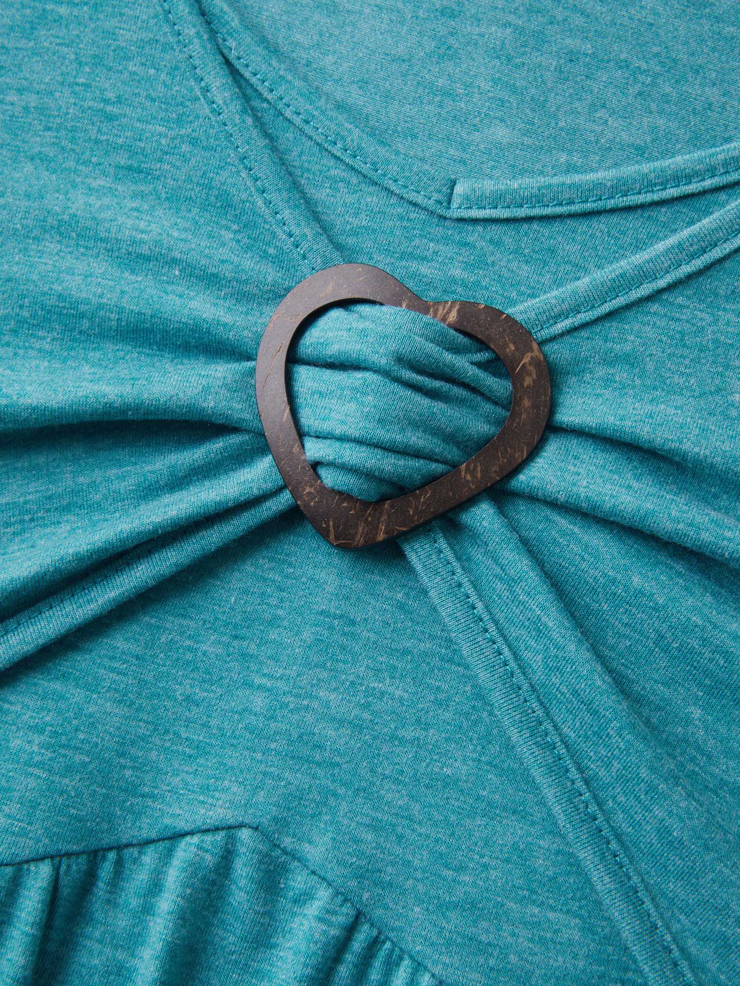 Buckle Detail Ruched Midi Knit Dress - Image 5