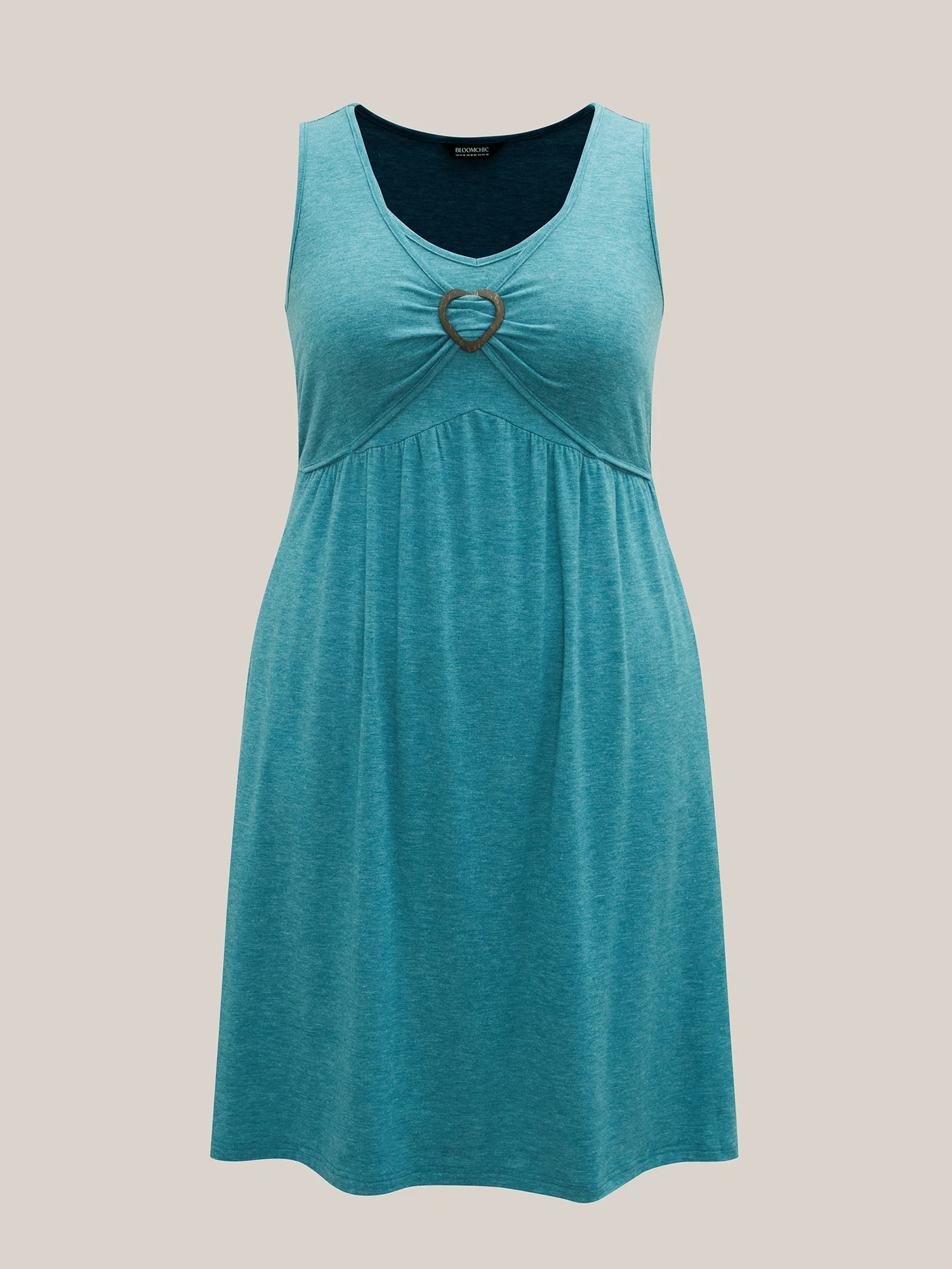 Buckle Detail Ruched Midi Knit Dress - Image 7