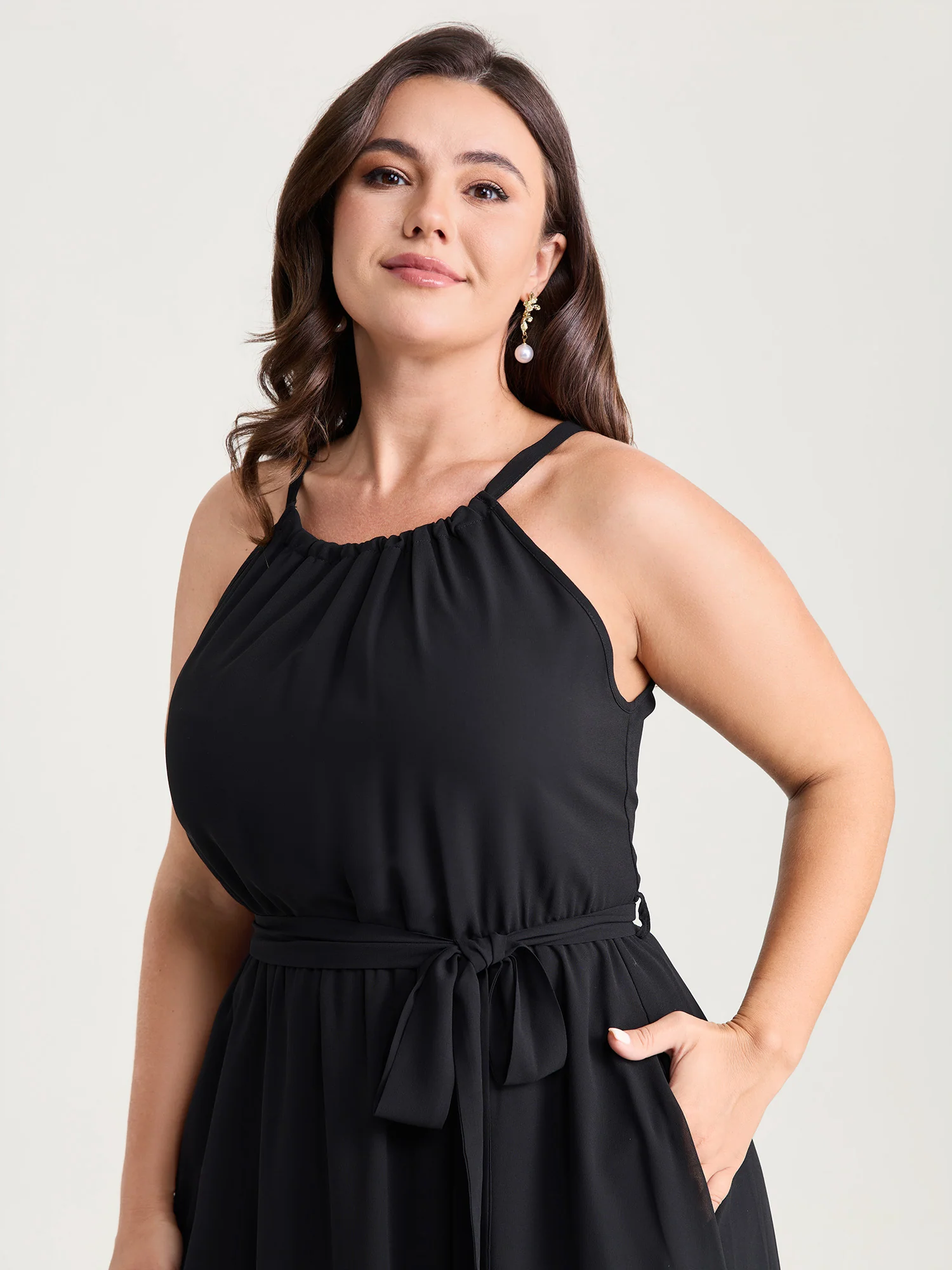 Budding Romance Halter Neck Stretchy Waist Midi Dress - Image 2