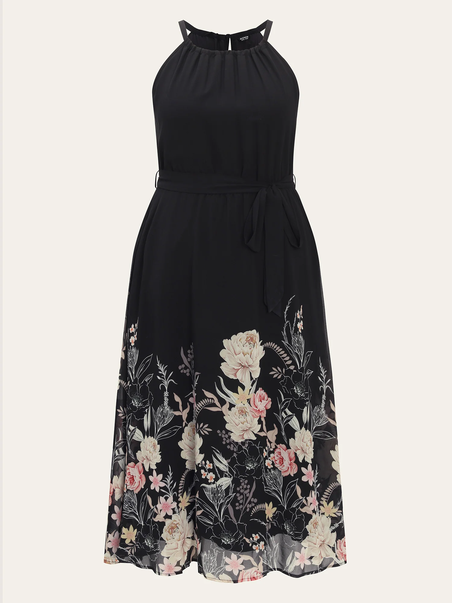 Budding Romance Halter Neck Stretchy Waist Midi Dress - Image 7