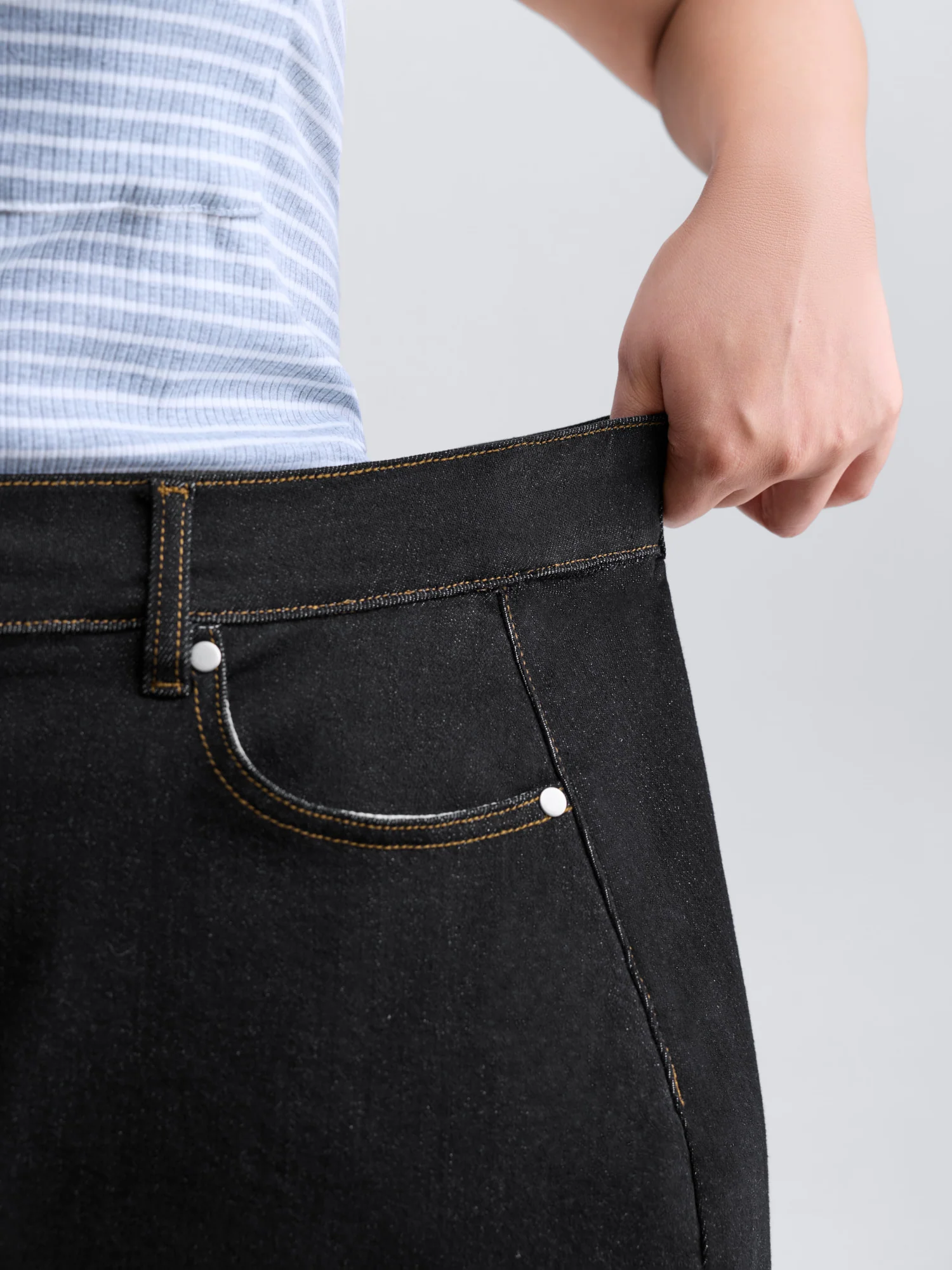 Built-In-Shorts Stretchy Denim Skort - Image 3