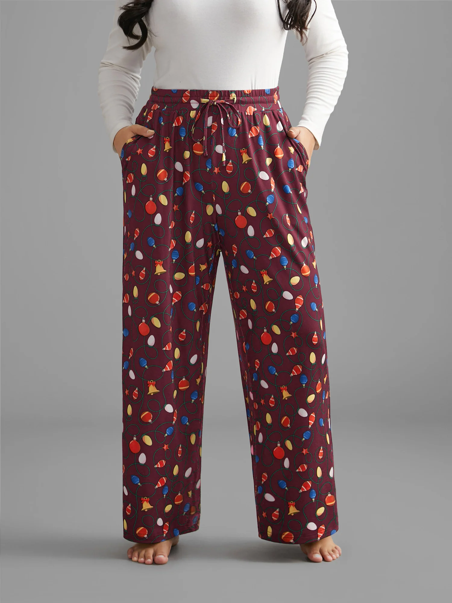 Bulb Print Drawstring Lounge Bottoms - Image 12