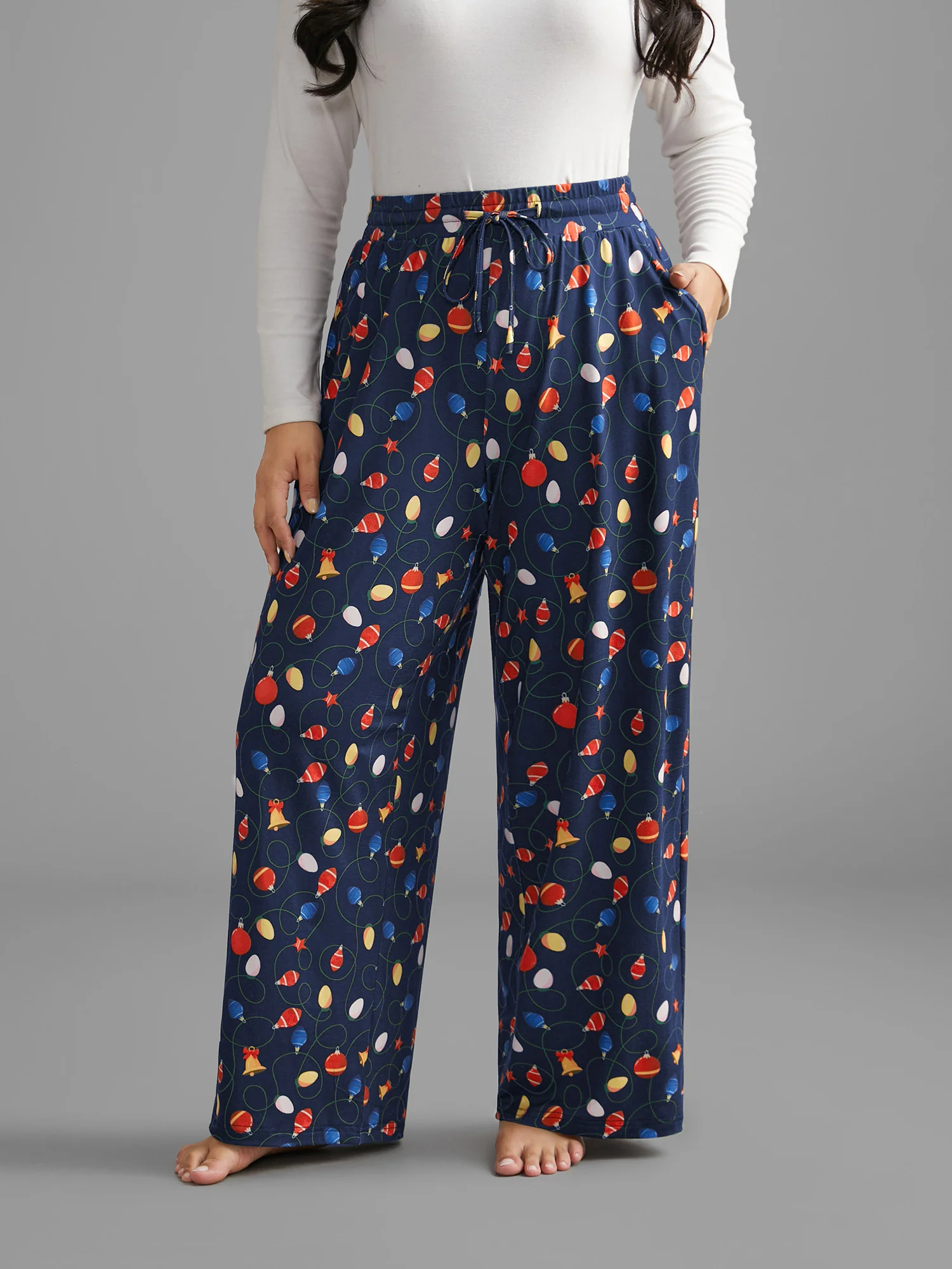 Bulb Print Drawstring Lounge Bottoms - Image 13